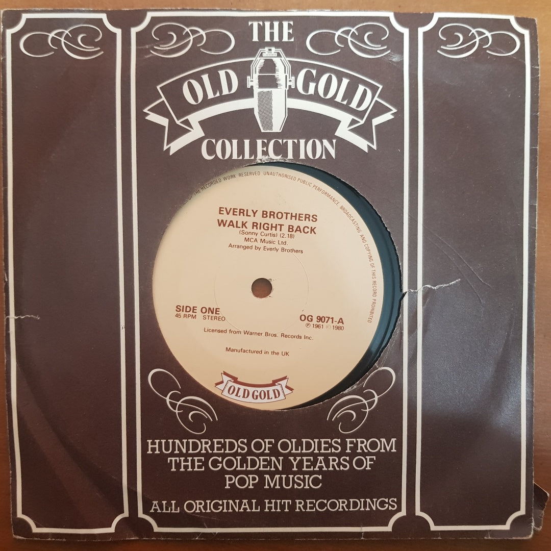 Everly Brothers - Walk Right Back (Old Gold Vinyl 7" Single) NM