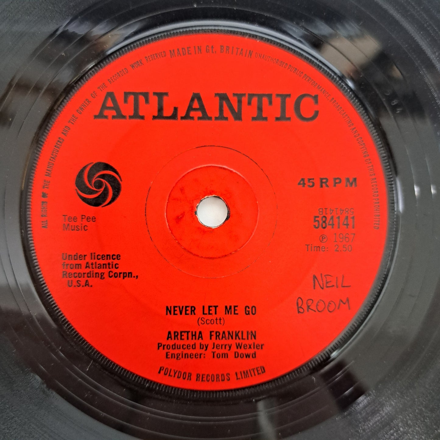 Aretha Franklin - Natural Woman (Vinyl Single) 1967 Atlantic Soul 45 *EX*