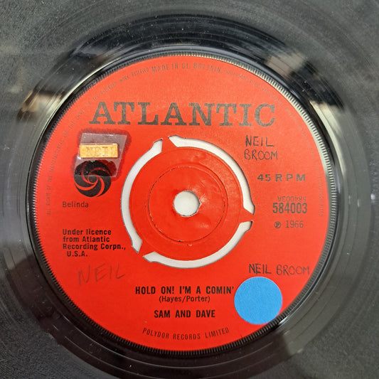 Sam & Dave - Hold on I'm Comin' (Vinyl Single) 1966 Atlantic Soul 45 *VG+*