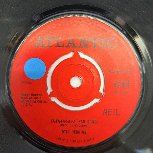 Otis Redding - Fa-Fa-Fa-Fa-Fa Sad Song (Vinyl Single) 1966 Atlantic Soul 45 *EX*