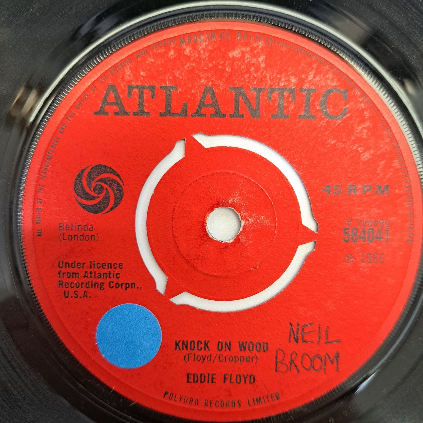 Eddie Floyd - Knock on Wood (Vinyl Single) 1966 Atlantic Soul 45 *EX*