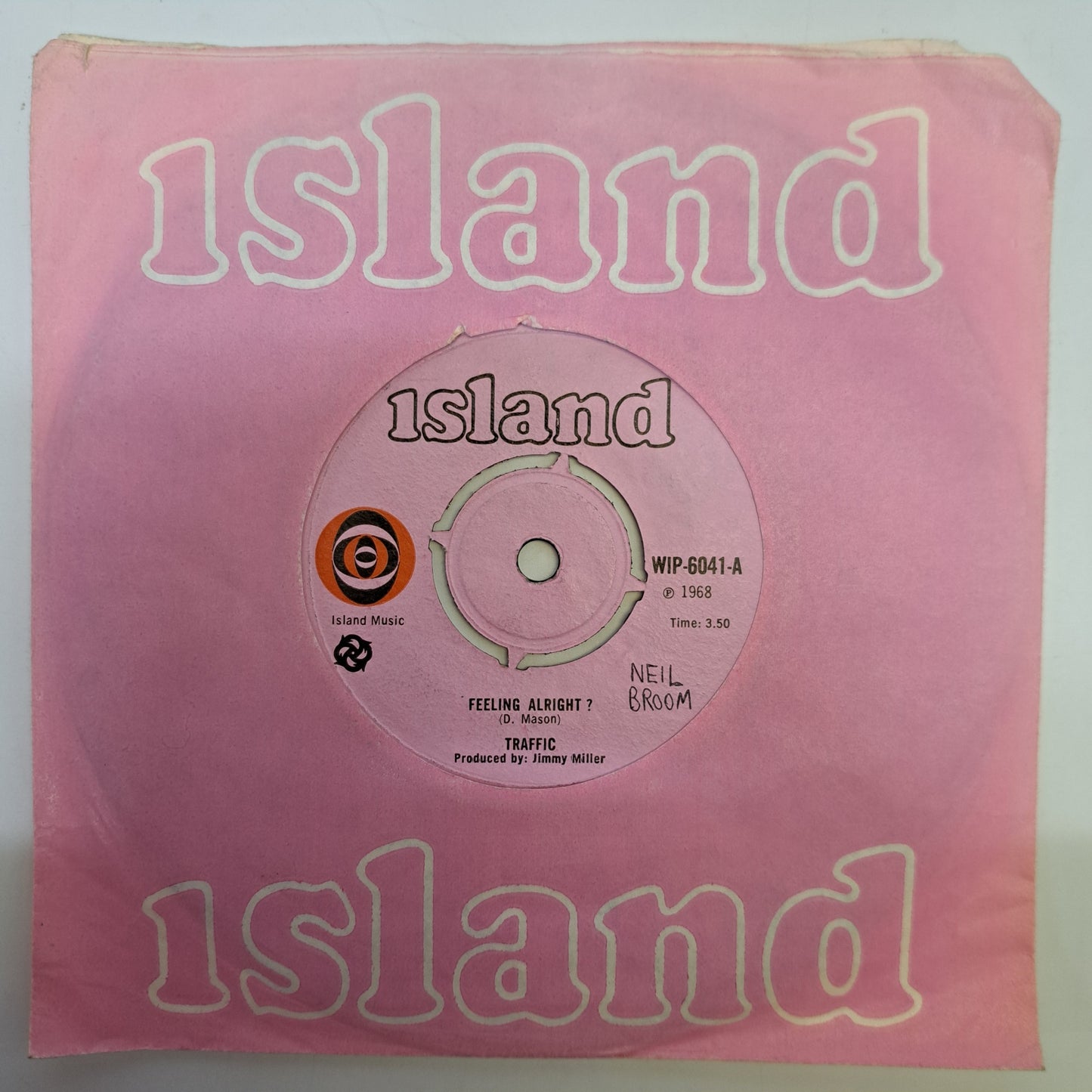 Traffic - Feeling Alright? (Vinyl Single) 1968 Island 45 *EX*