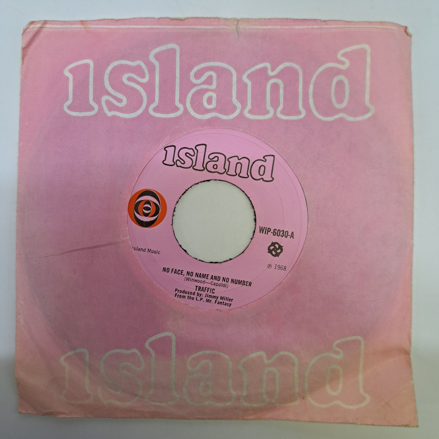 Traffic - No Face, No Name and No Number (Vinyl Single) 1968 Island 45 *VG+*
