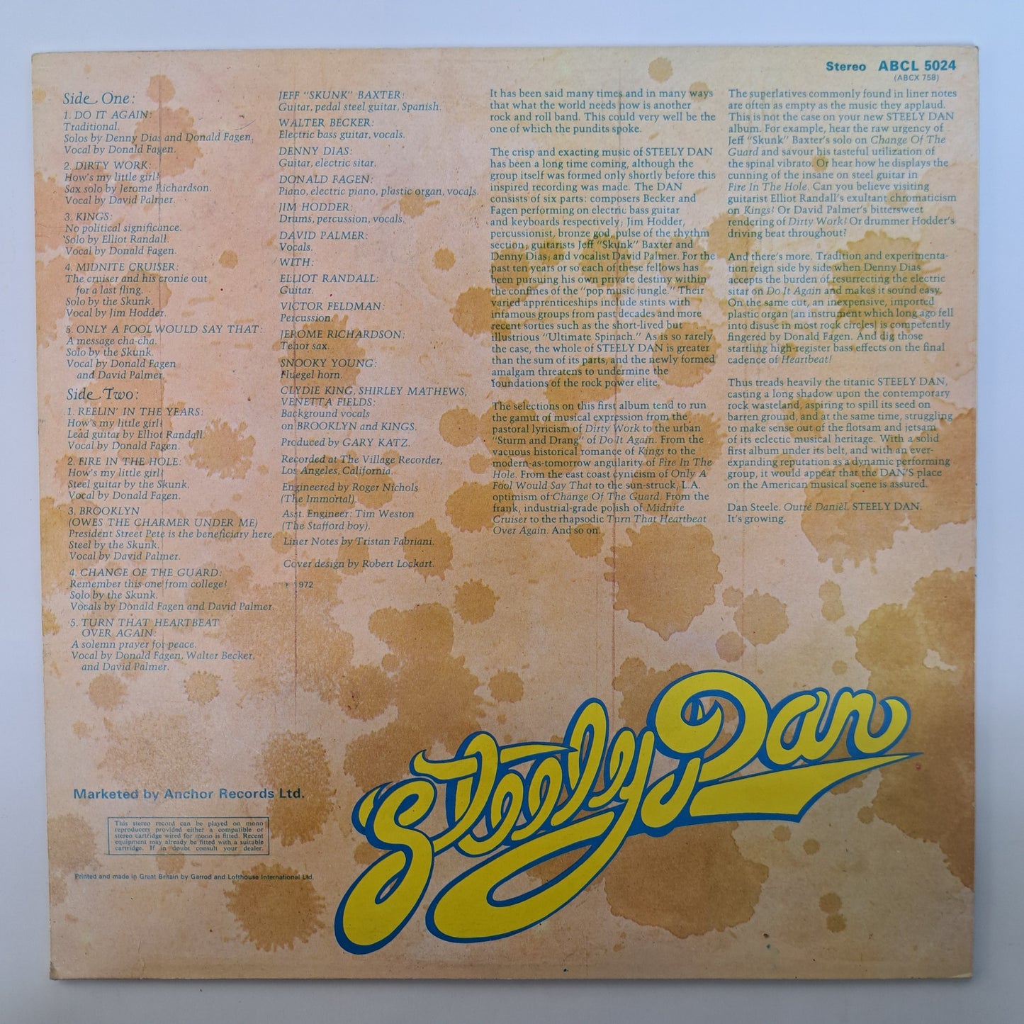 Steely Dan - Can't Buy a Thrill (Vinyl LP UK 1974) NM/NM