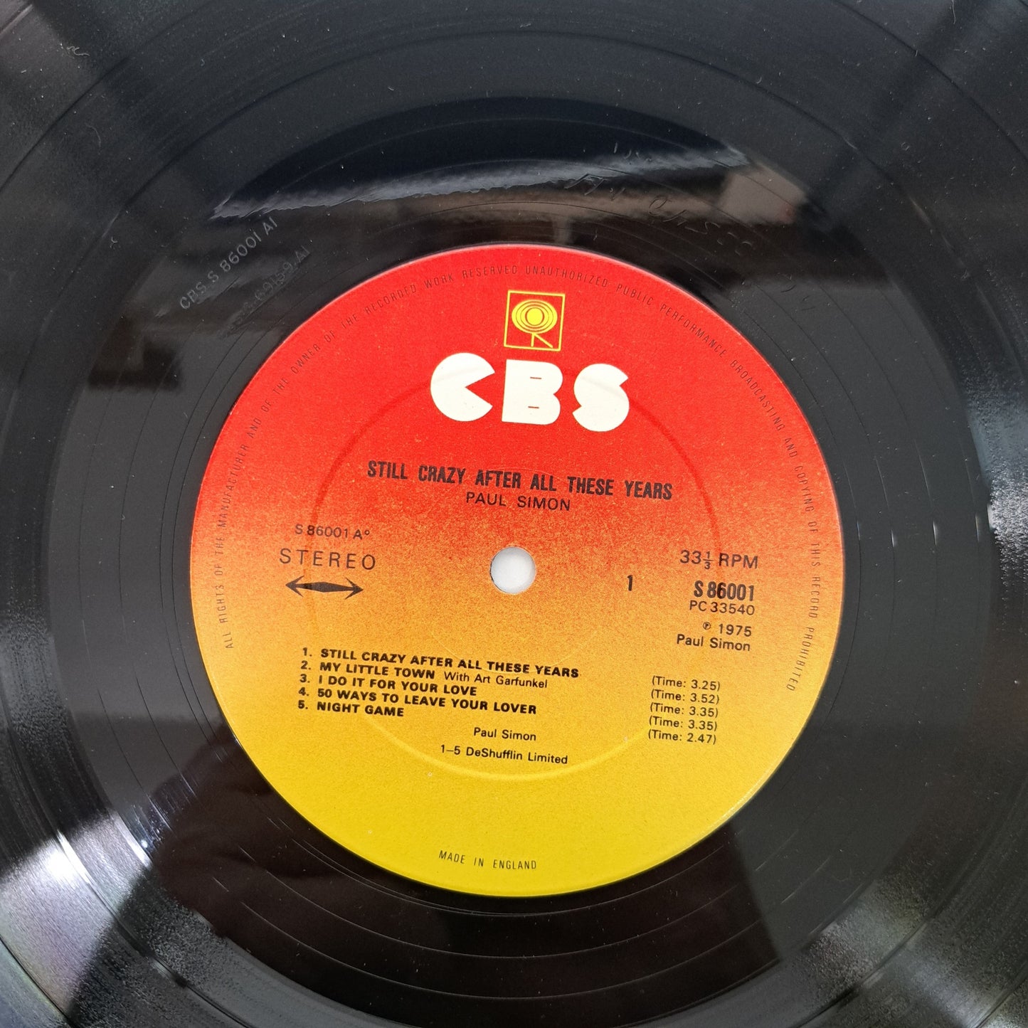 Paul Simon - Still Crazy After all These Years (Vinyl LP 1975 UK) EX/EX