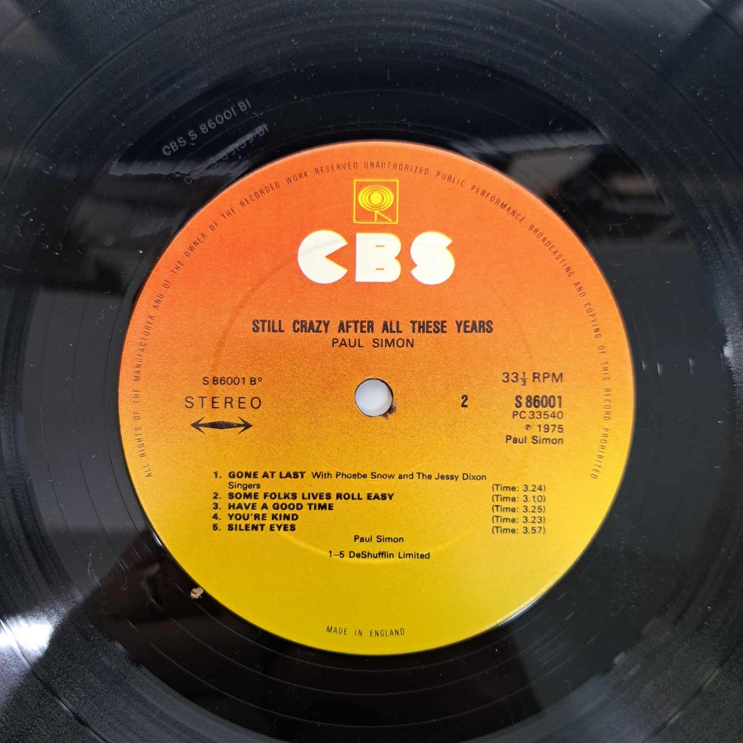 Paul Simon - Still Crazy After all These Years (Vinyl LP 1975 UK) EX/EX