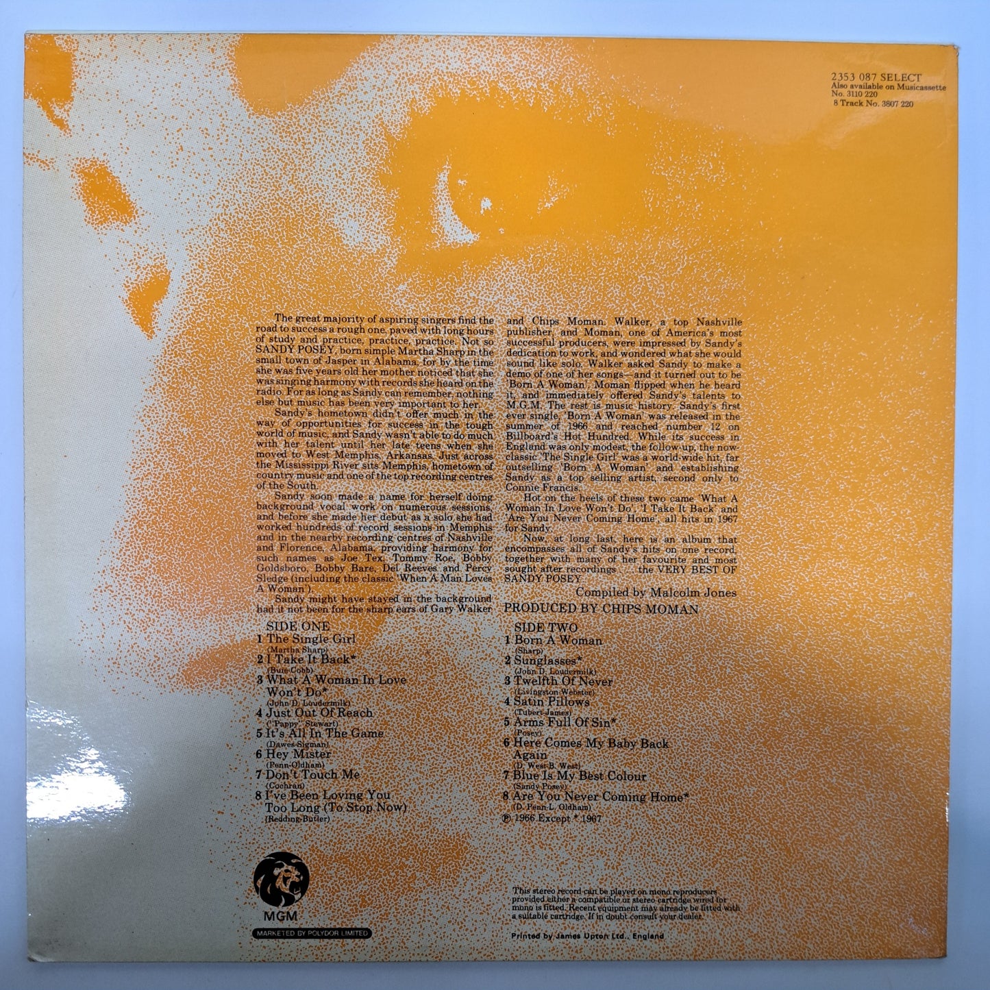 Sandy Posey - The Very Best of (Vinyl LP UK 1974) EX/EX