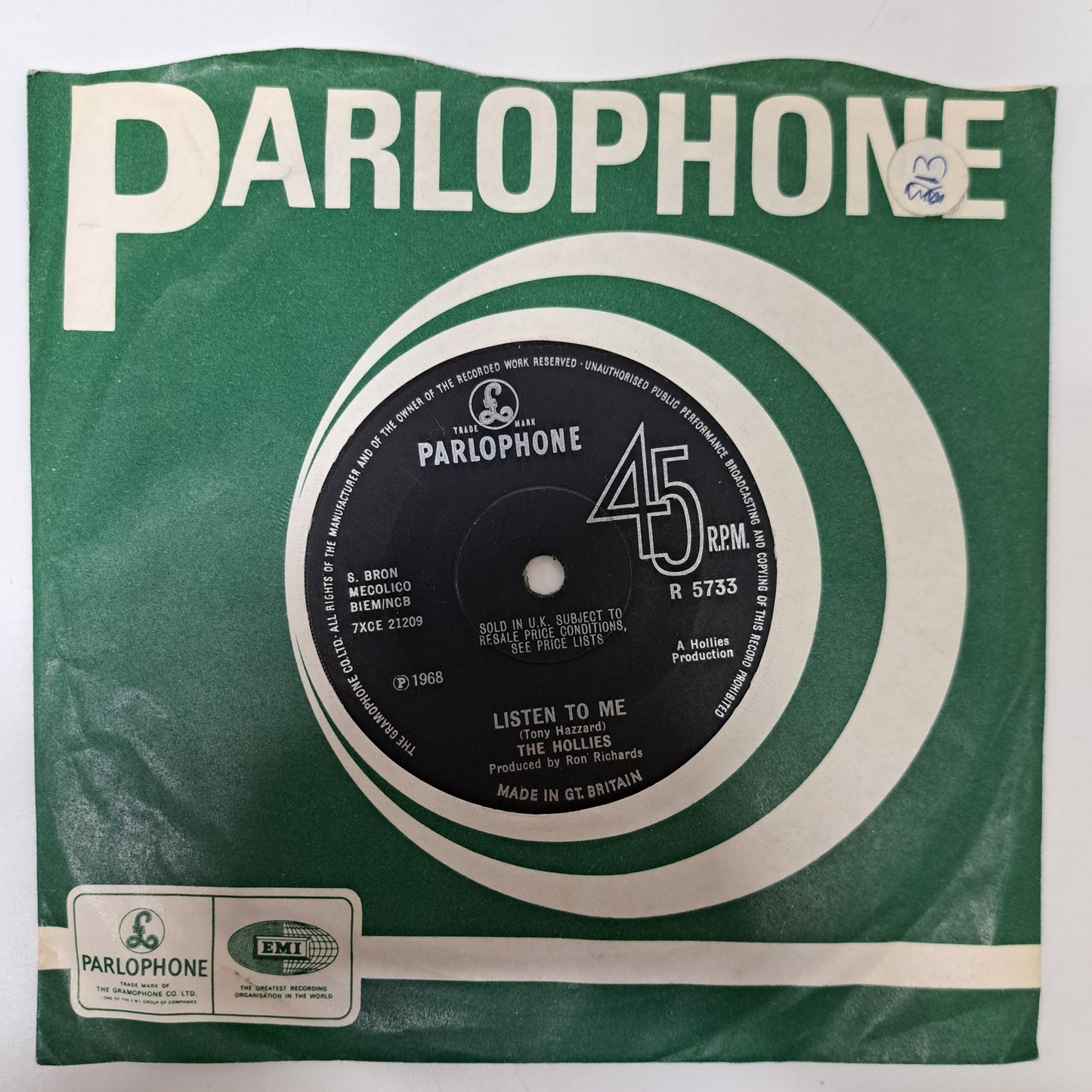Hollies - Listen to me (Vinyl Single) EX