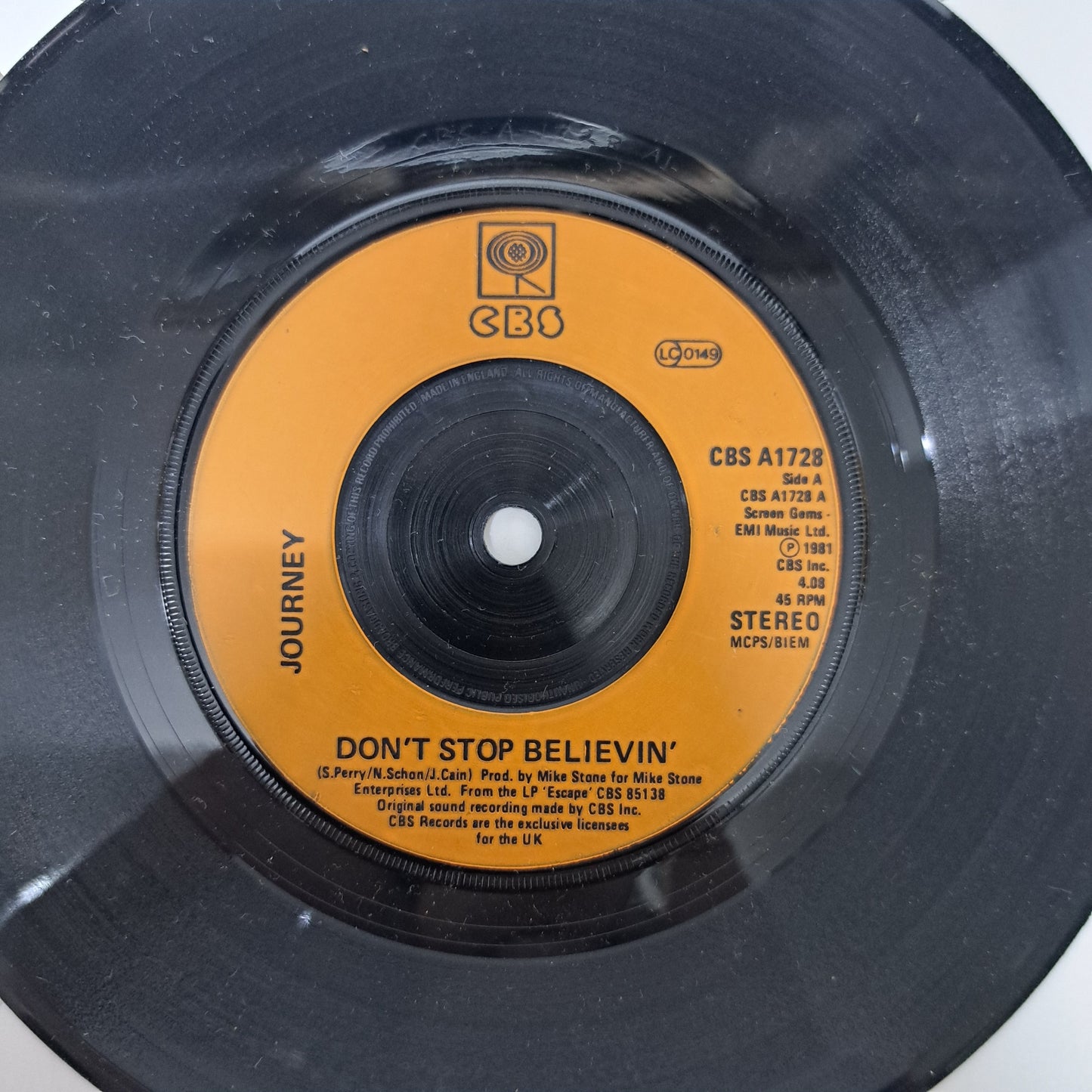 Journey - Don't Stop Believin' (Vinyl Single in Picture Sleeve) EX/EX
