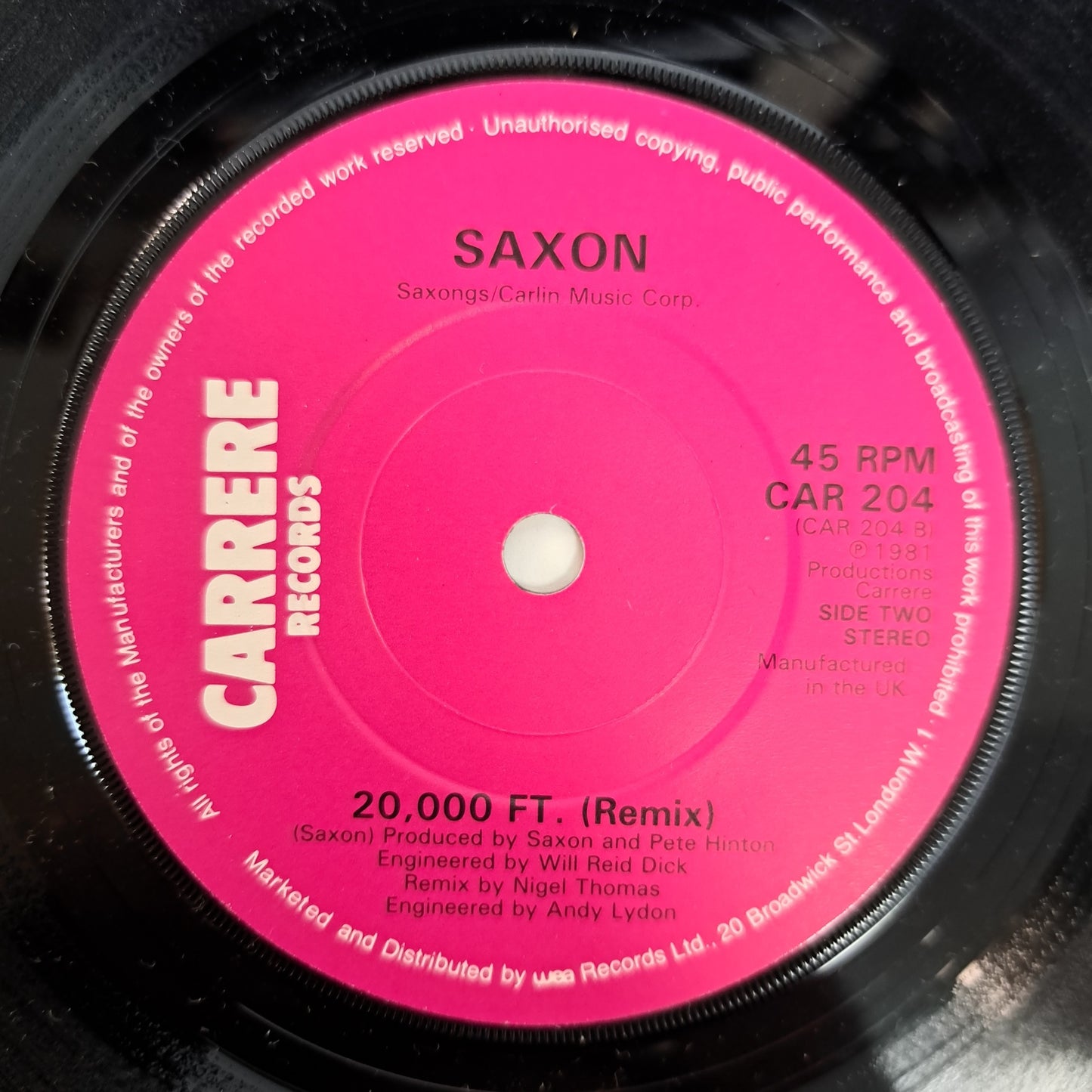 Saxon - Never Surrender (Vinyl P/S Single) NWOBHM VG+/EX