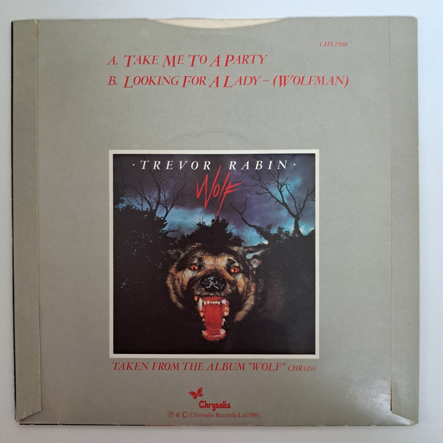 Trevor Rabin - Take me to a Party (Clear Vinyl Single) EX/NM