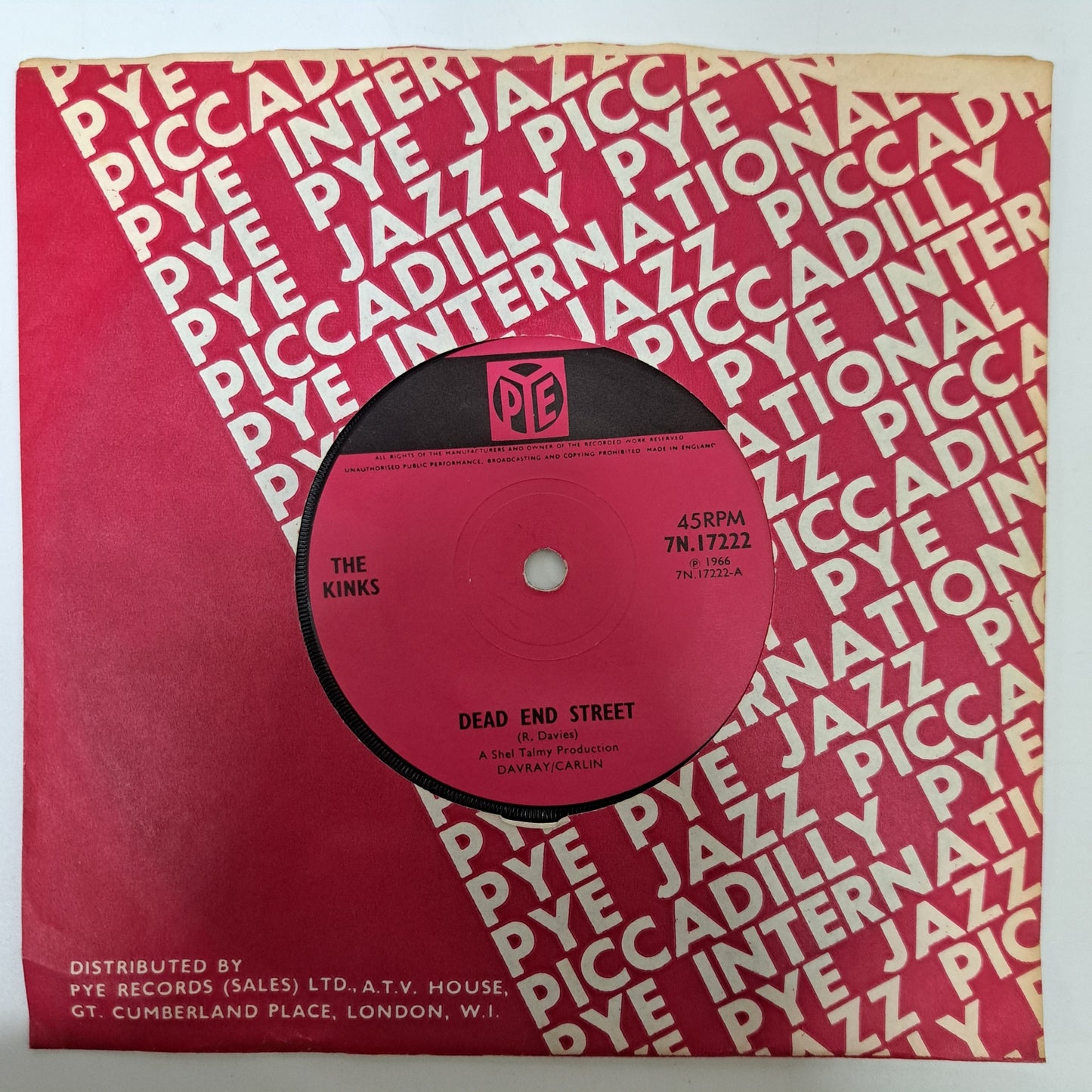 Kinks - Dead End Street (Vinyl Single 1966 Solid) EX