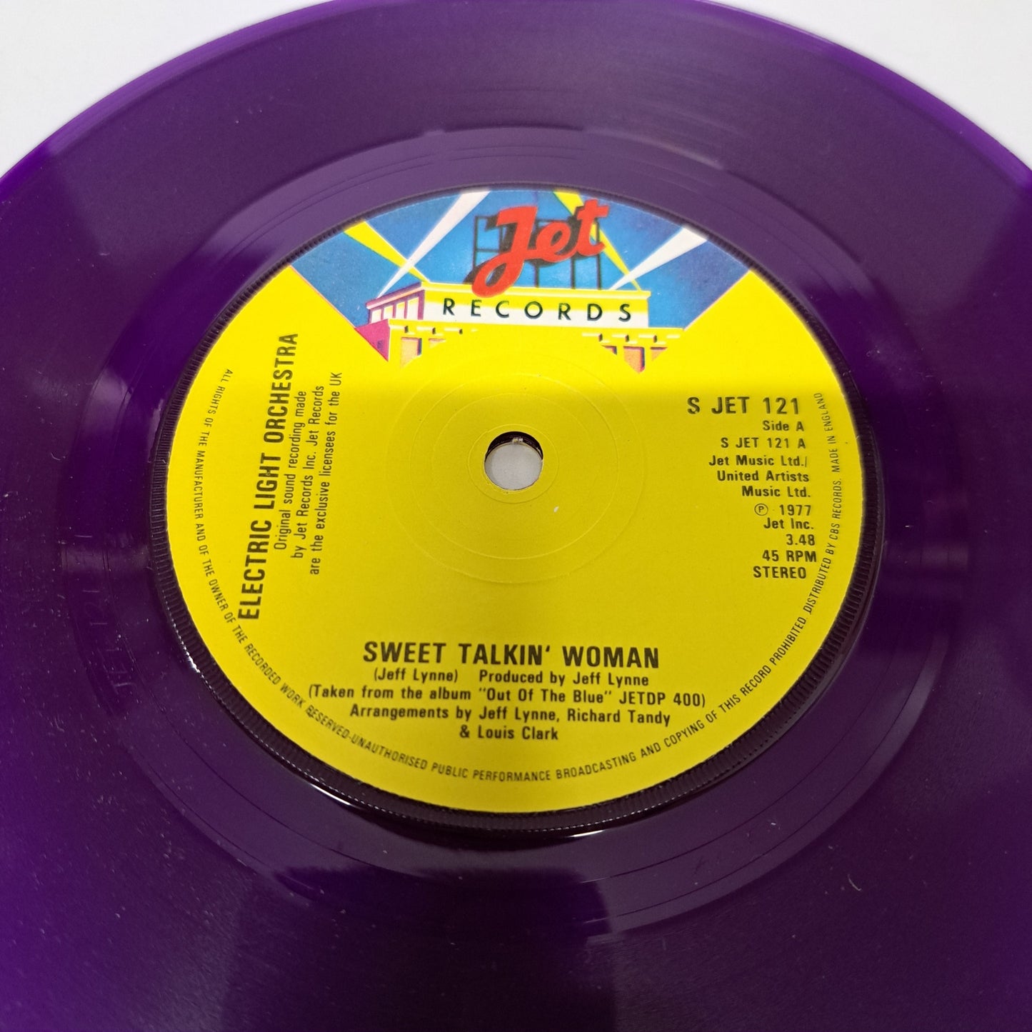 E.L.O - Sweet Talkin' Woman (Purple Vinyl Single P/S) EX/NM