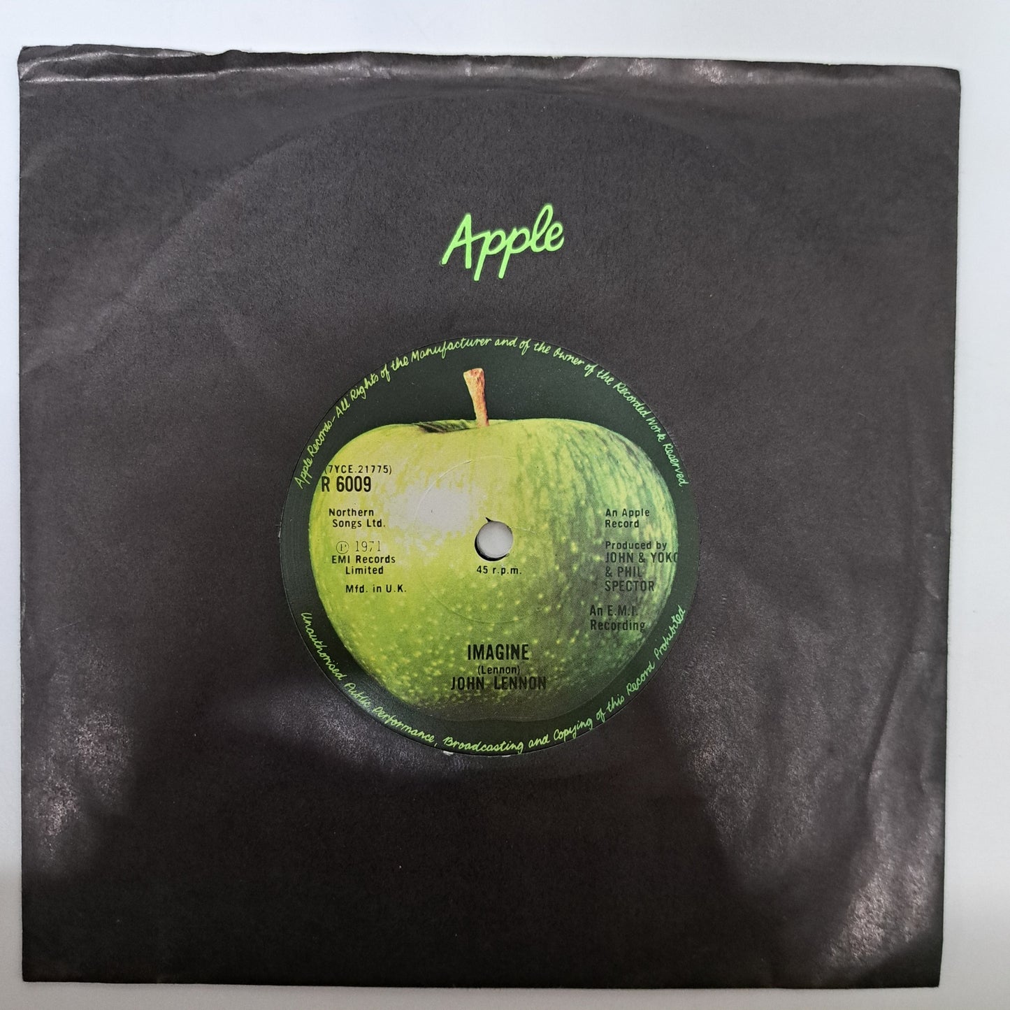 John Lennon - Imagine (Vinyl Single UK 1975 Solid) NM