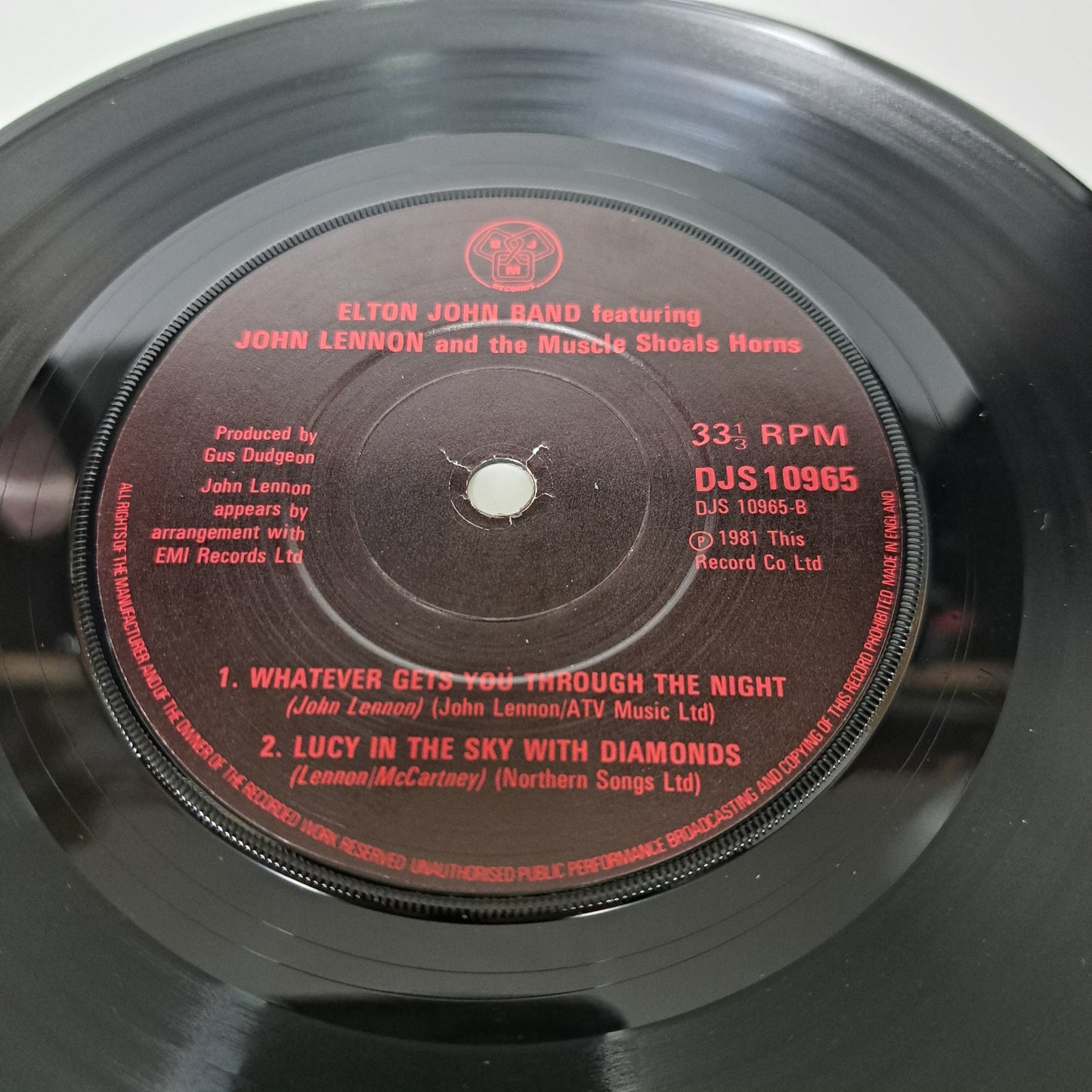 Elton John & John Lennon - I Saw Her Standing There (Vinyl Single P/S) NM/M
