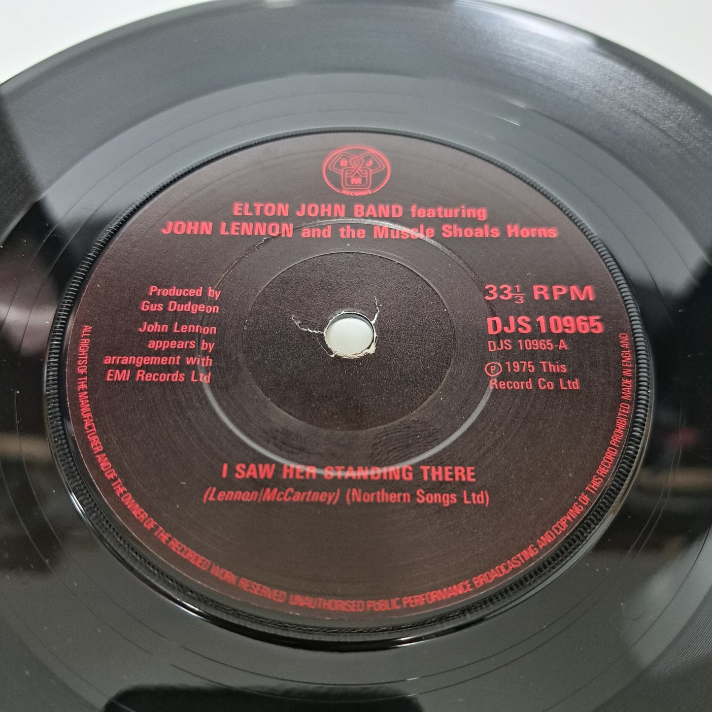 Elton John & John Lennon - I Saw Her Standing There (Vinyl Single P/S) NM/M