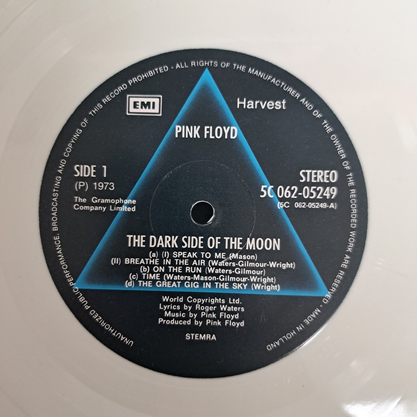 Pink Floyd - Dark Side of the Moon (White Vinyl LP 1978) EX/NM