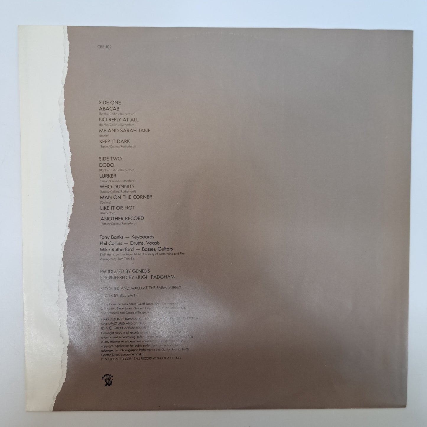 Genesis - Abacab (Vinyl LP 1981 UK) NM/NM