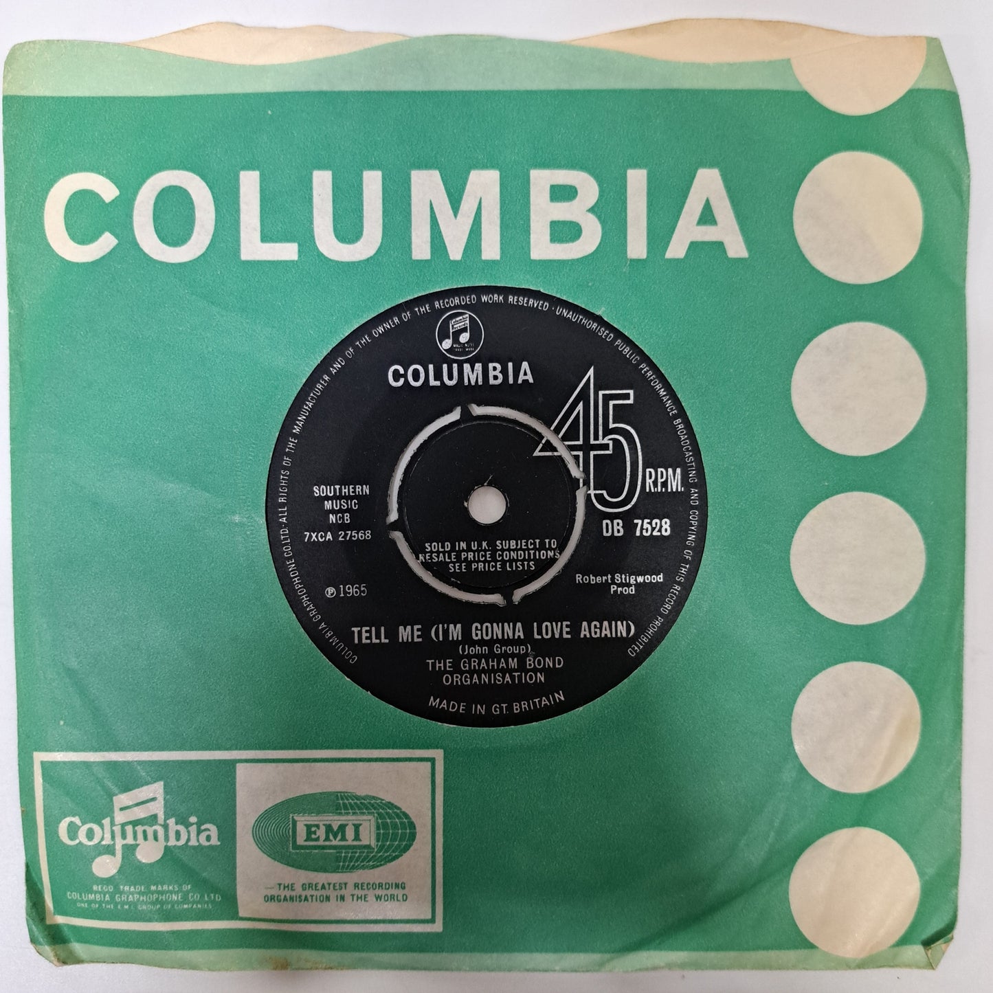 Graham Bond Organisation - Tell Me (Vinyl Single) VG+ UK DB 7528