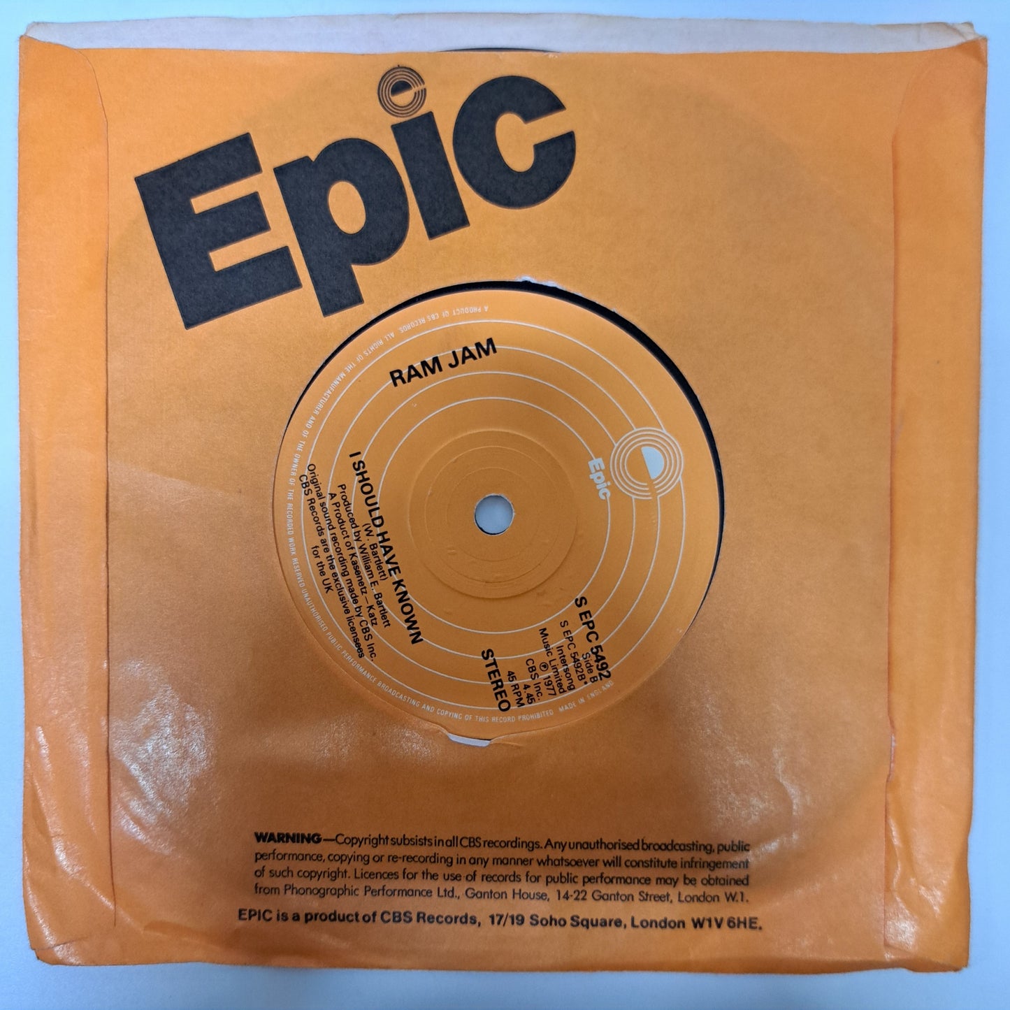 Ram Jam - Black Betty (UK Vinyl Single) Ex