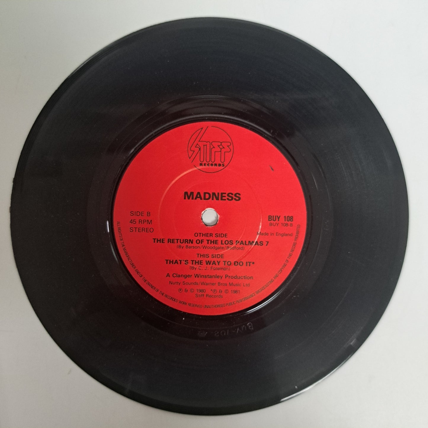 Madness - Return of the Los Palmas 7 (Vinyl 7" Single) EX/EX