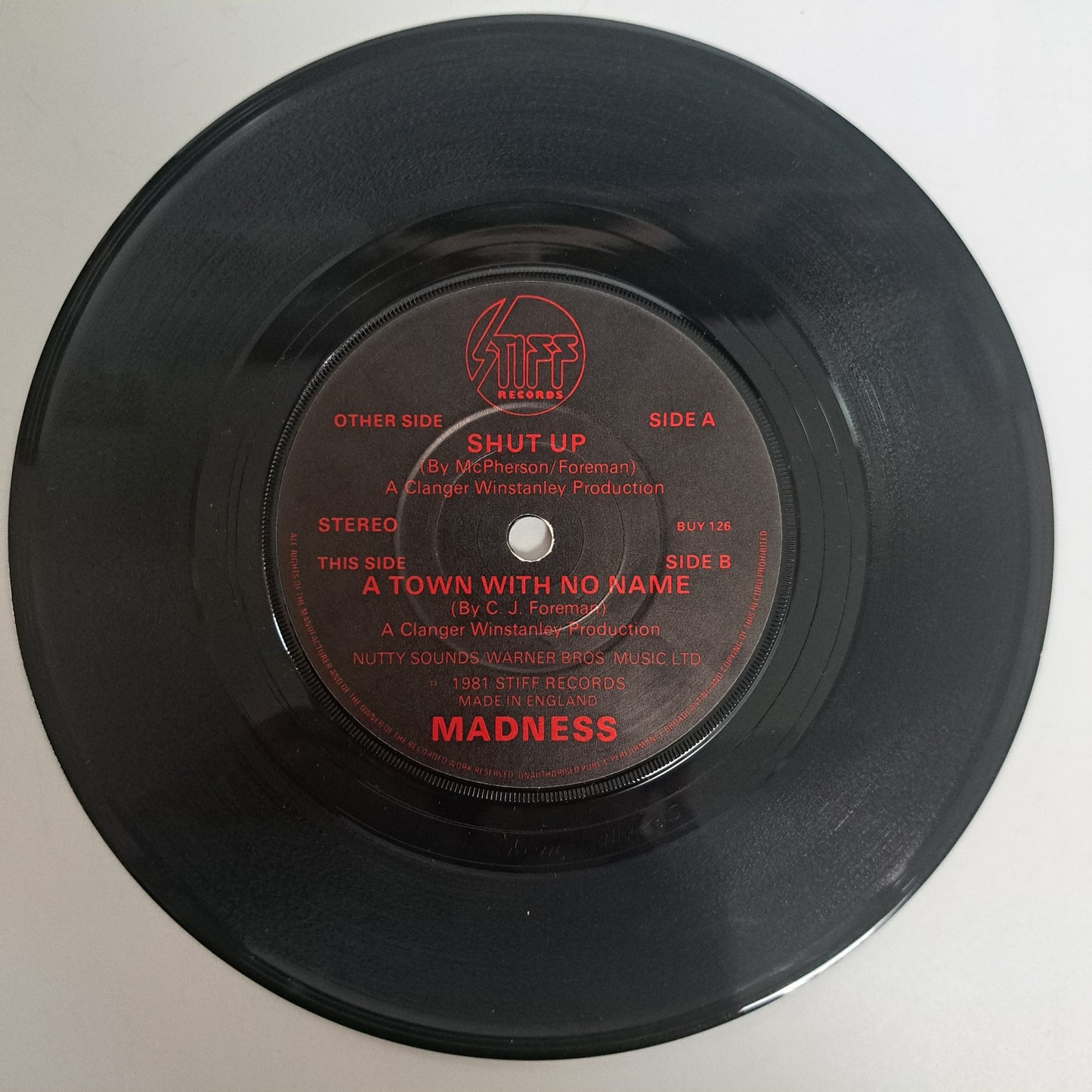Madness - Shut Up (Vinyl 7" Single) VG+/VG+