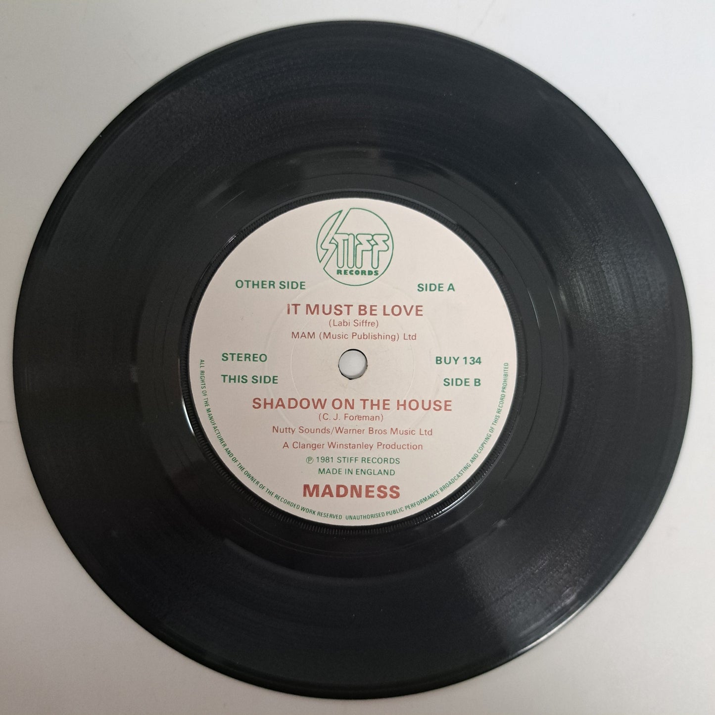 Madness - It Must be Love (Vinyl 7" Single) EX/EX