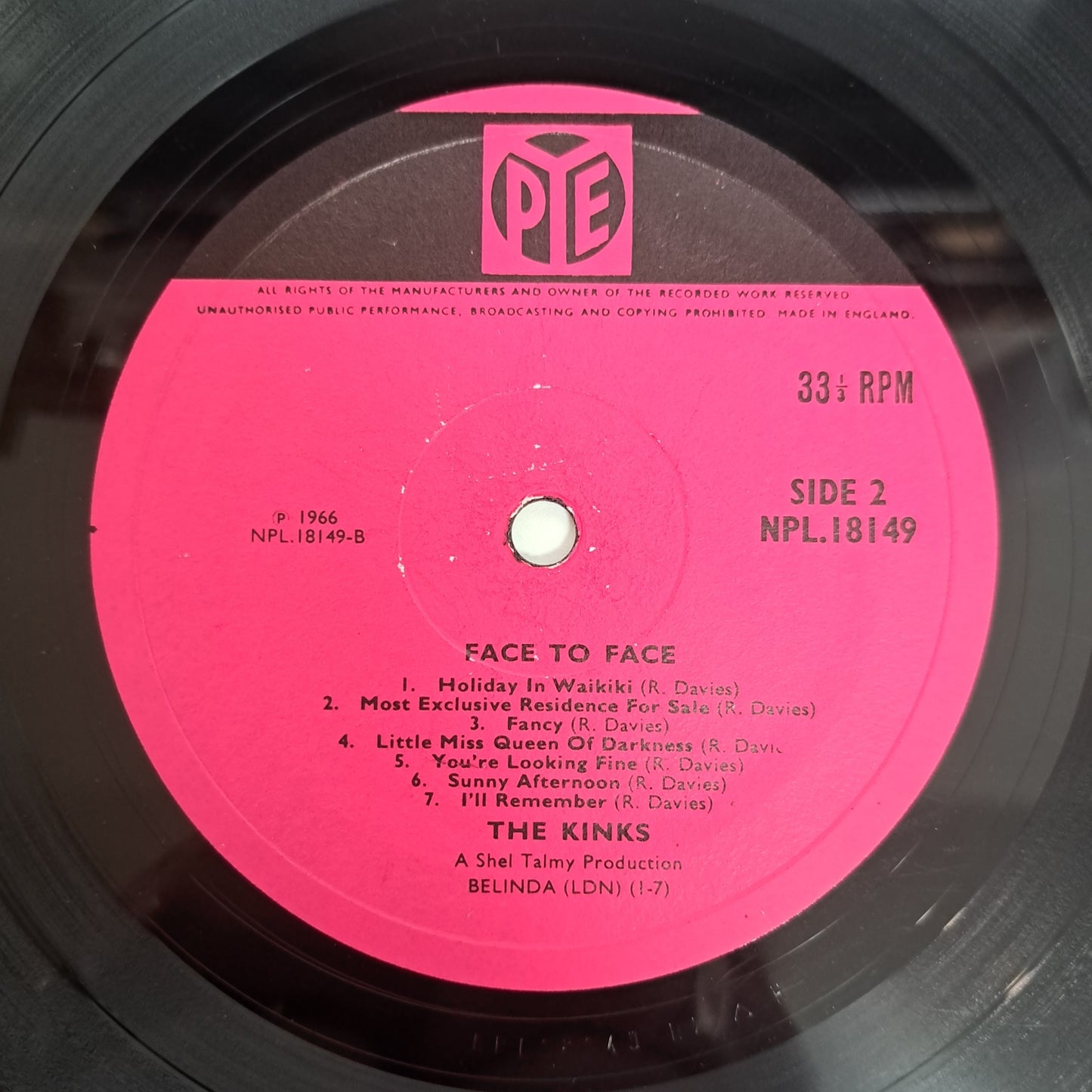 Kinks - Face to Face (UK 1st Mono Vinyl LP) EX/VG+