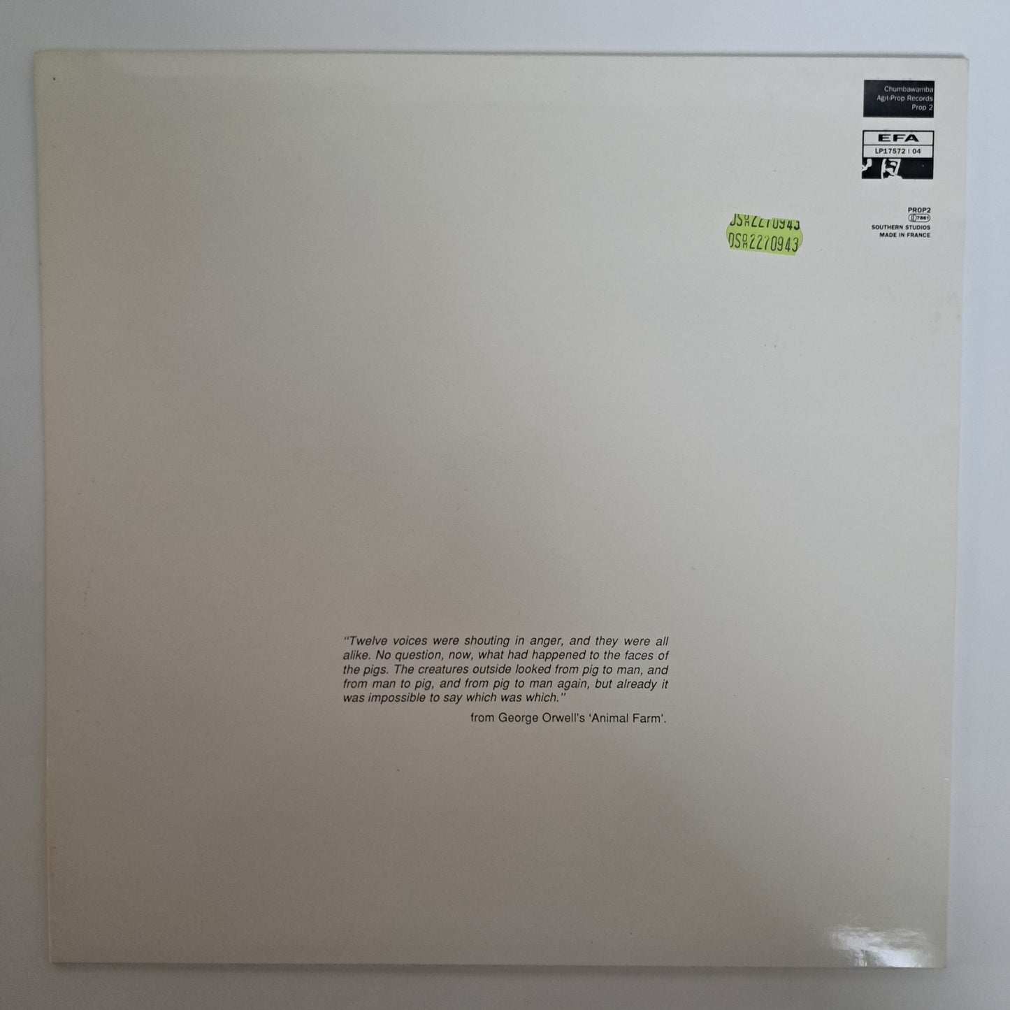 Chumbawamba - Never Mind the Ballots (Vinyl LP 1987 France) EX/EX