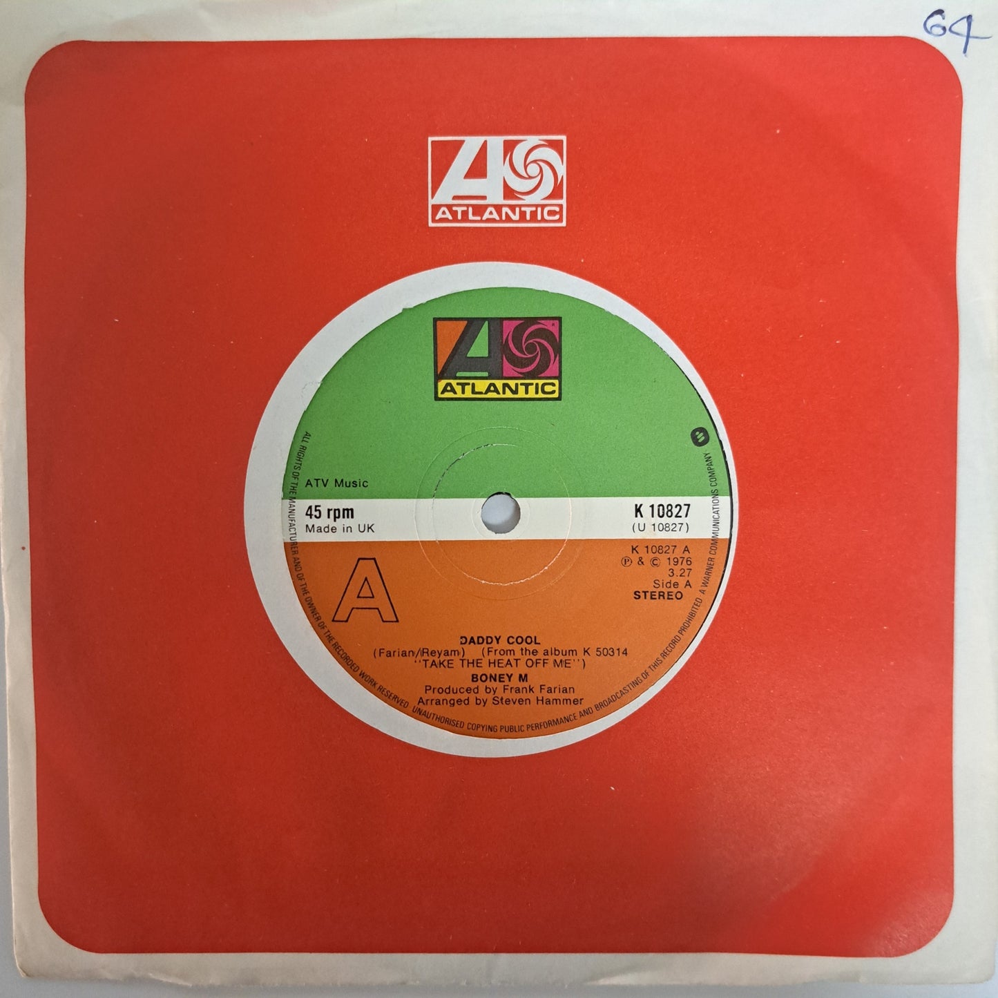 Boney M - Daddy Cool (Vinyl 7" Single) Ex