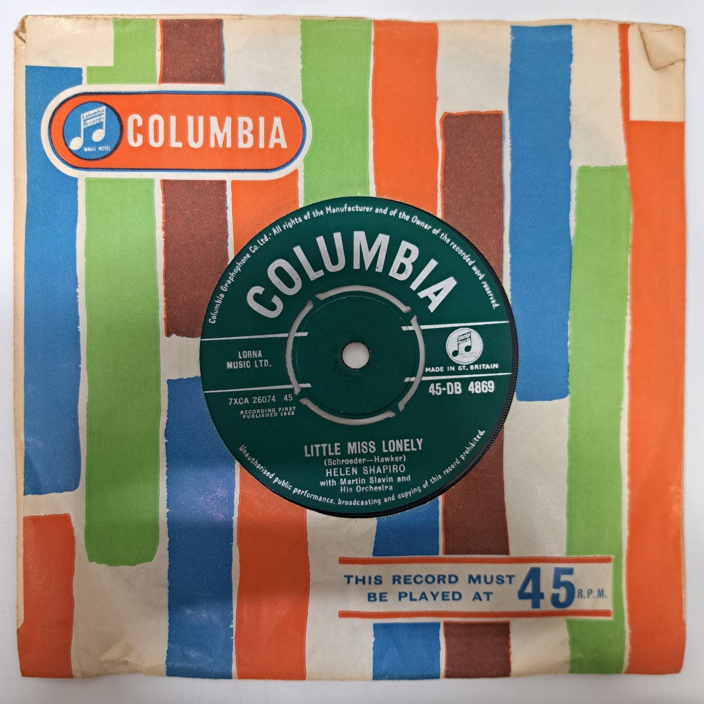 Helen Shapiro - Little Miss Lonely (Vinyl 7" Single) VG+