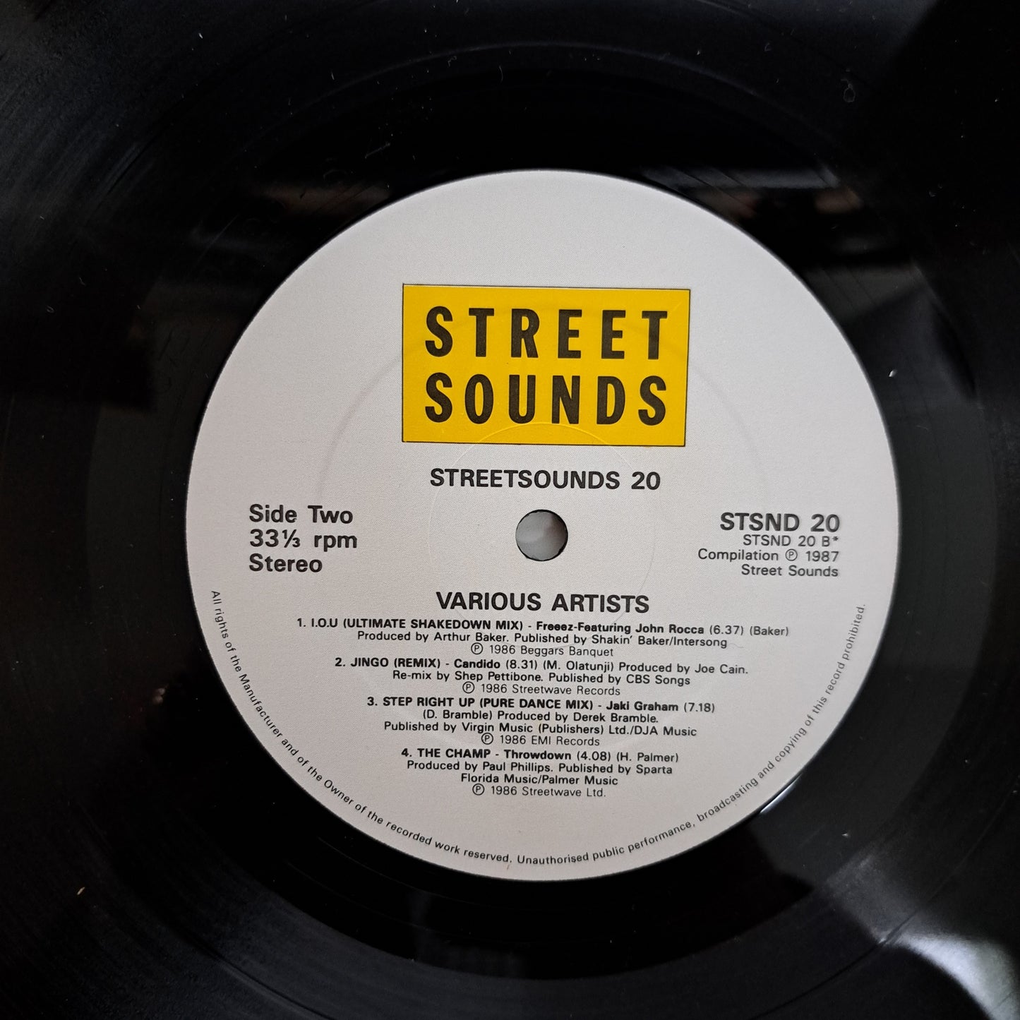 Various - Street Sounds 20 (Vinyl LP1987 UK) NM/NM