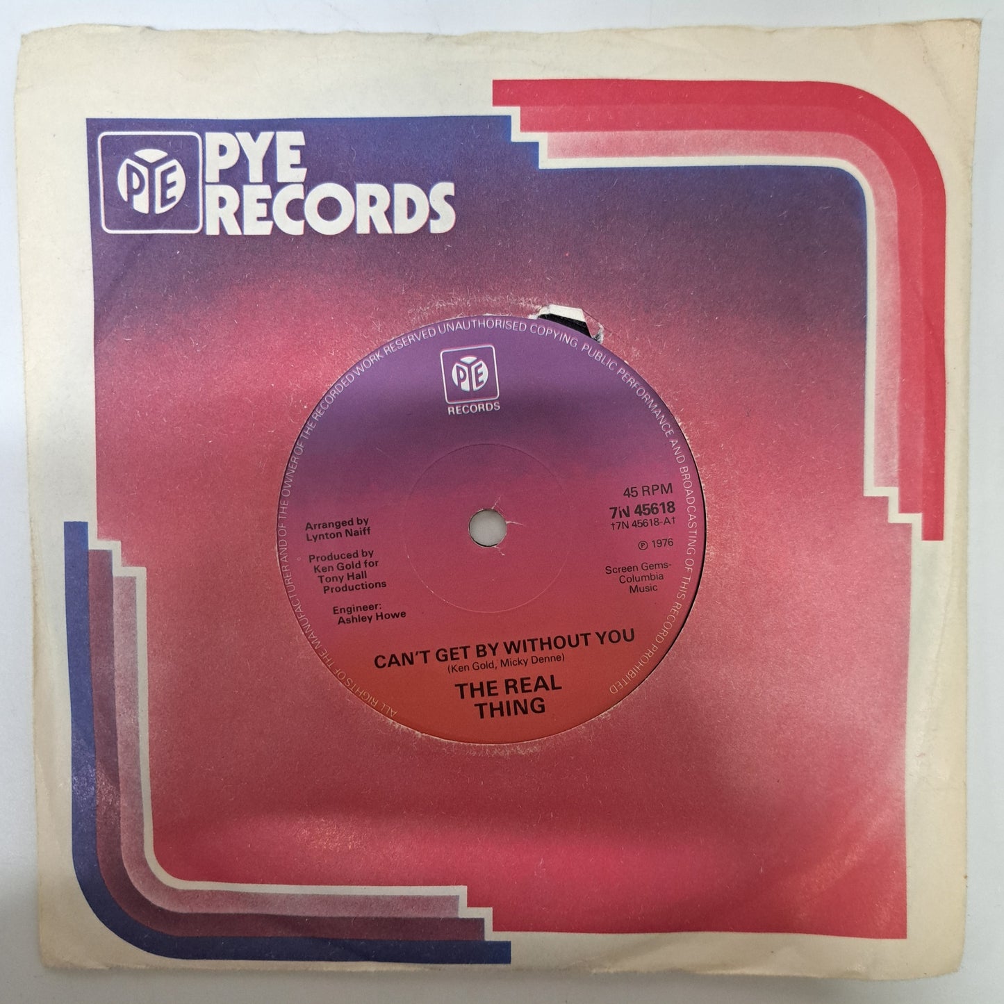 Real Thing - Can't Get By Without You (Vinyl 7" Single) NM