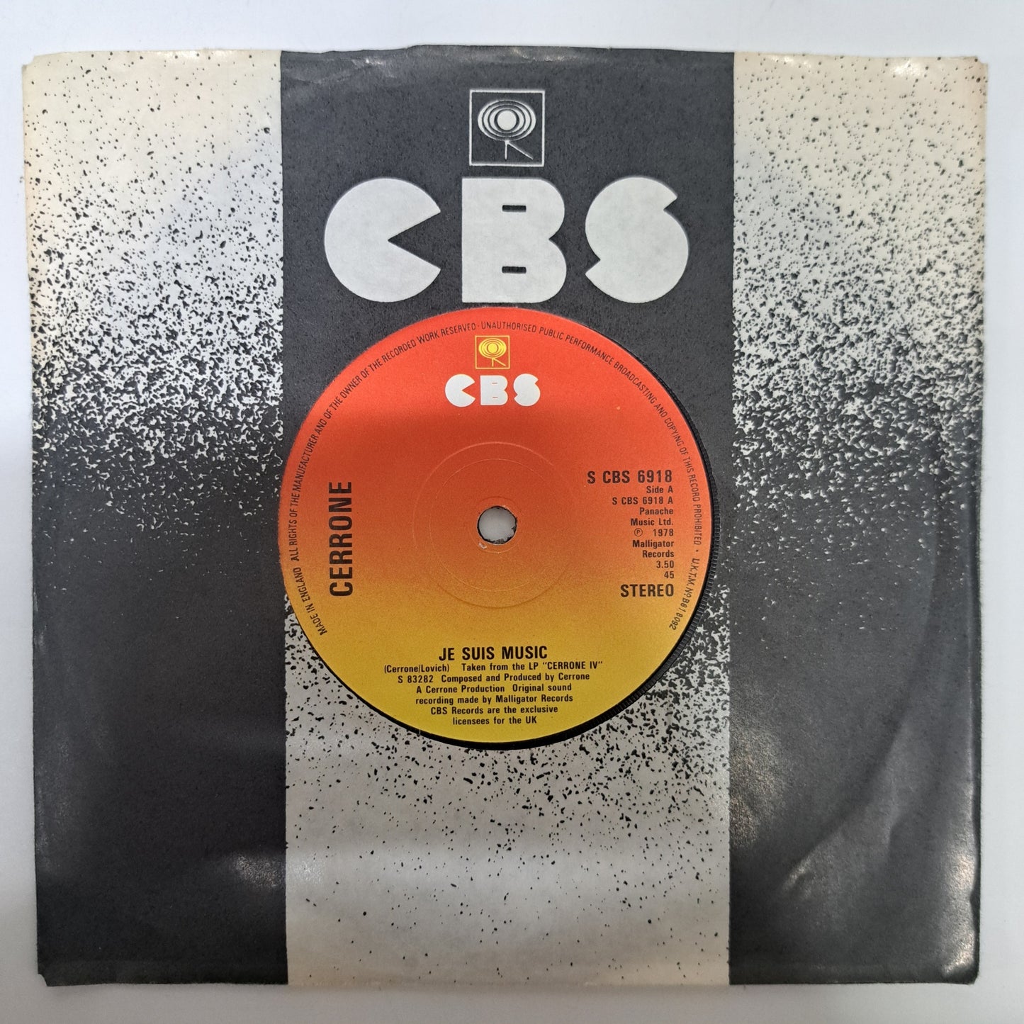 Cerrone - Je Suis Music (Vinyl 7" Single) NM