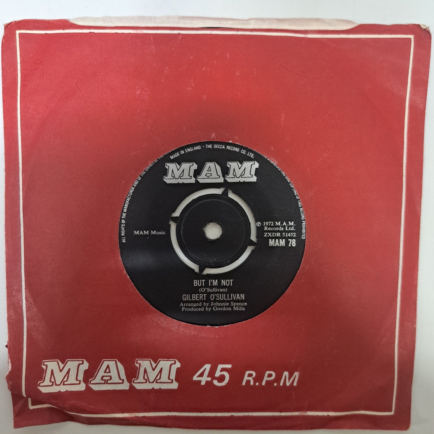Gilbert O'Sullivan - Ooh-Wakka-Doo-Wakka-Day (Vinyl 7" Single) EX
