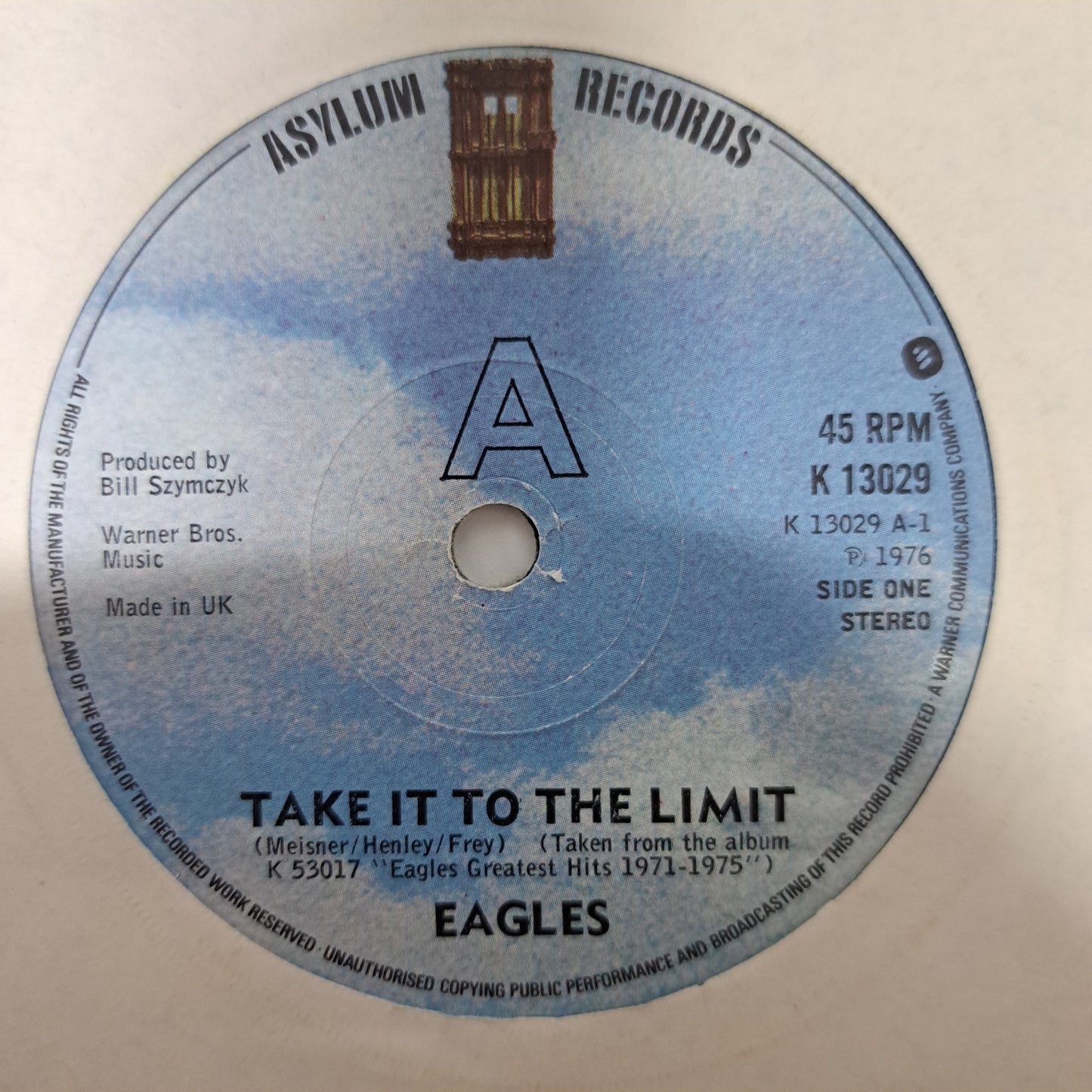 Eagles - Take it to the Limit (Vinyl 7" Single) EX