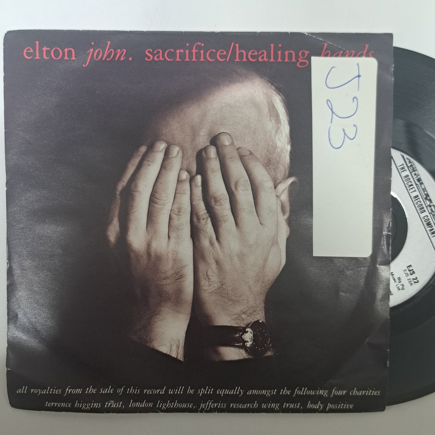 Elton John - Sacrifice / Healing Hands (Vinyl 7" Single) G/EX