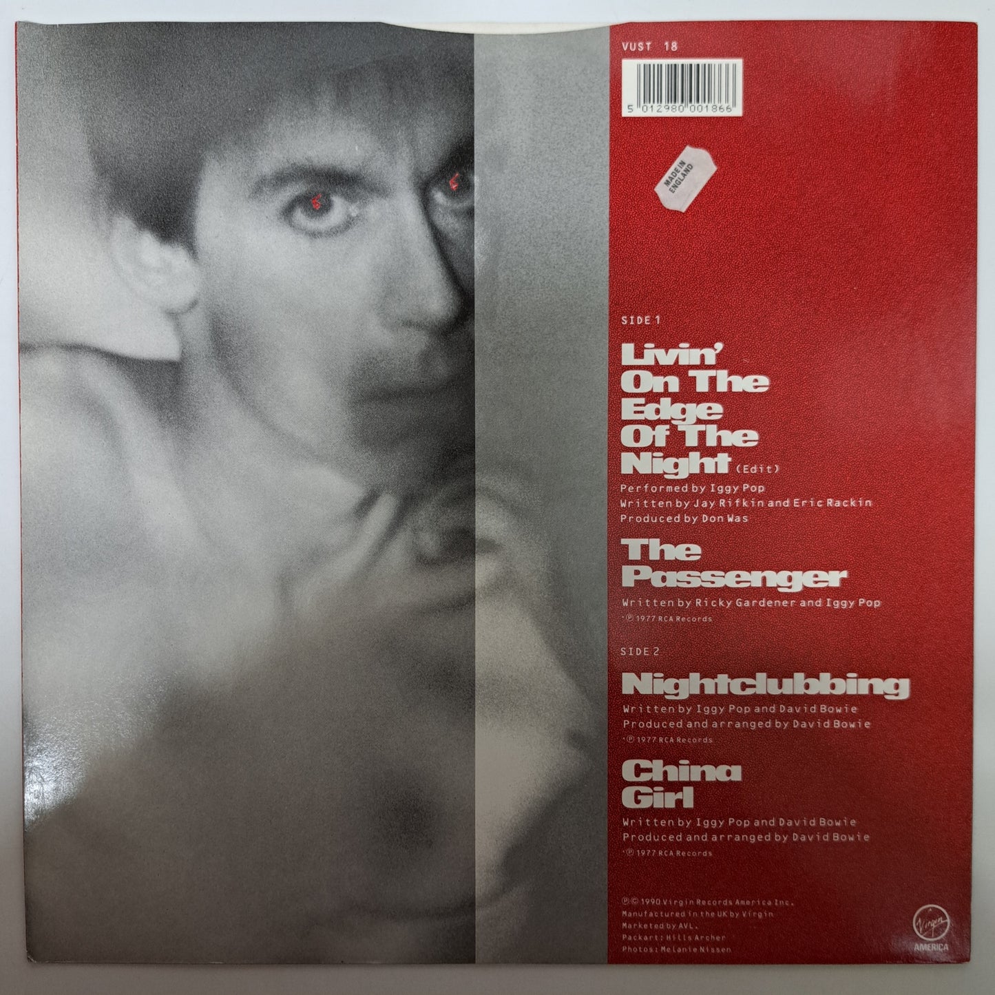 Iggy Pop - Livin' on the Edge of the Night (Vinyl 12" Single) NM/NM