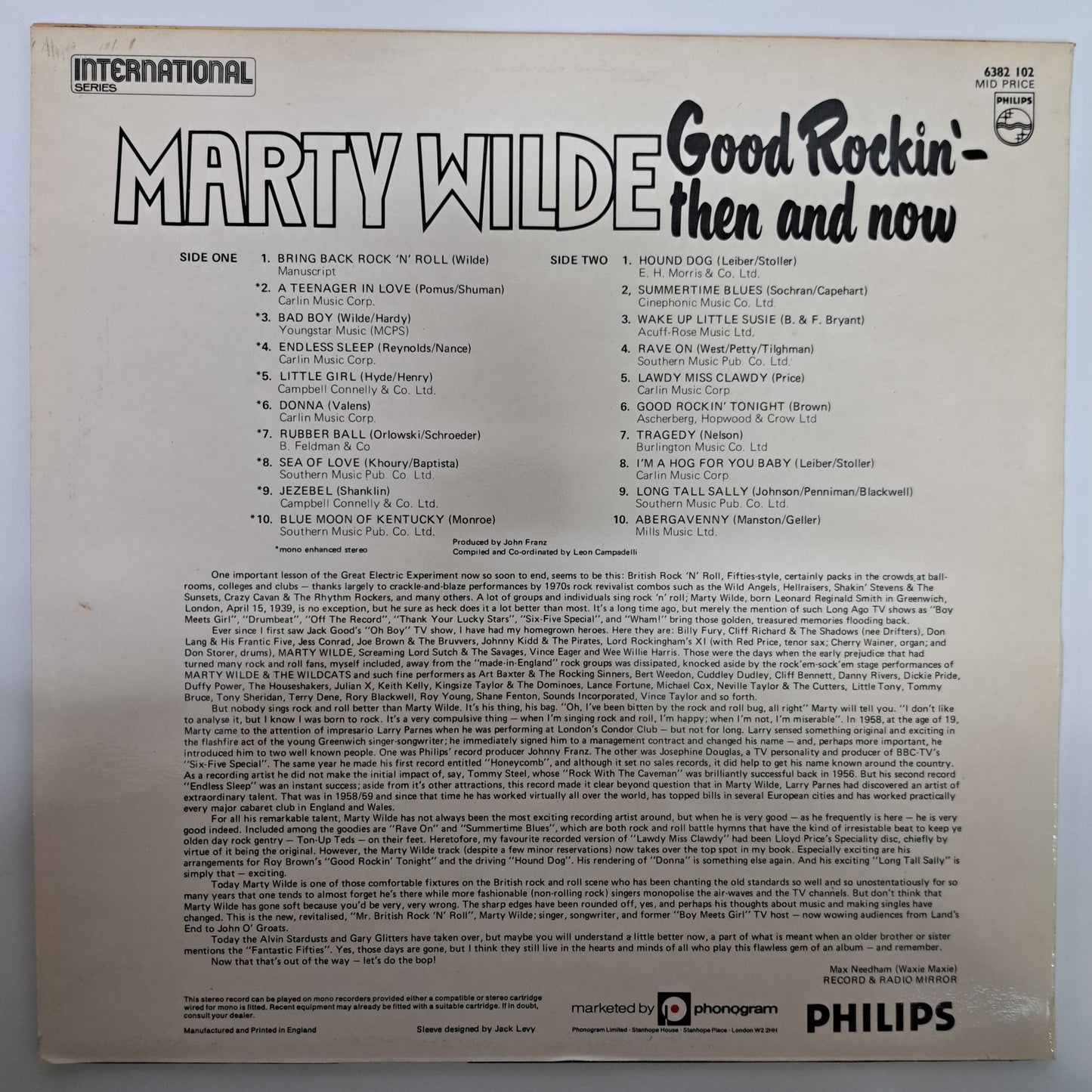 Marty Wilde - Good Rockin Then and Now (Vinyl LP) NM/NM