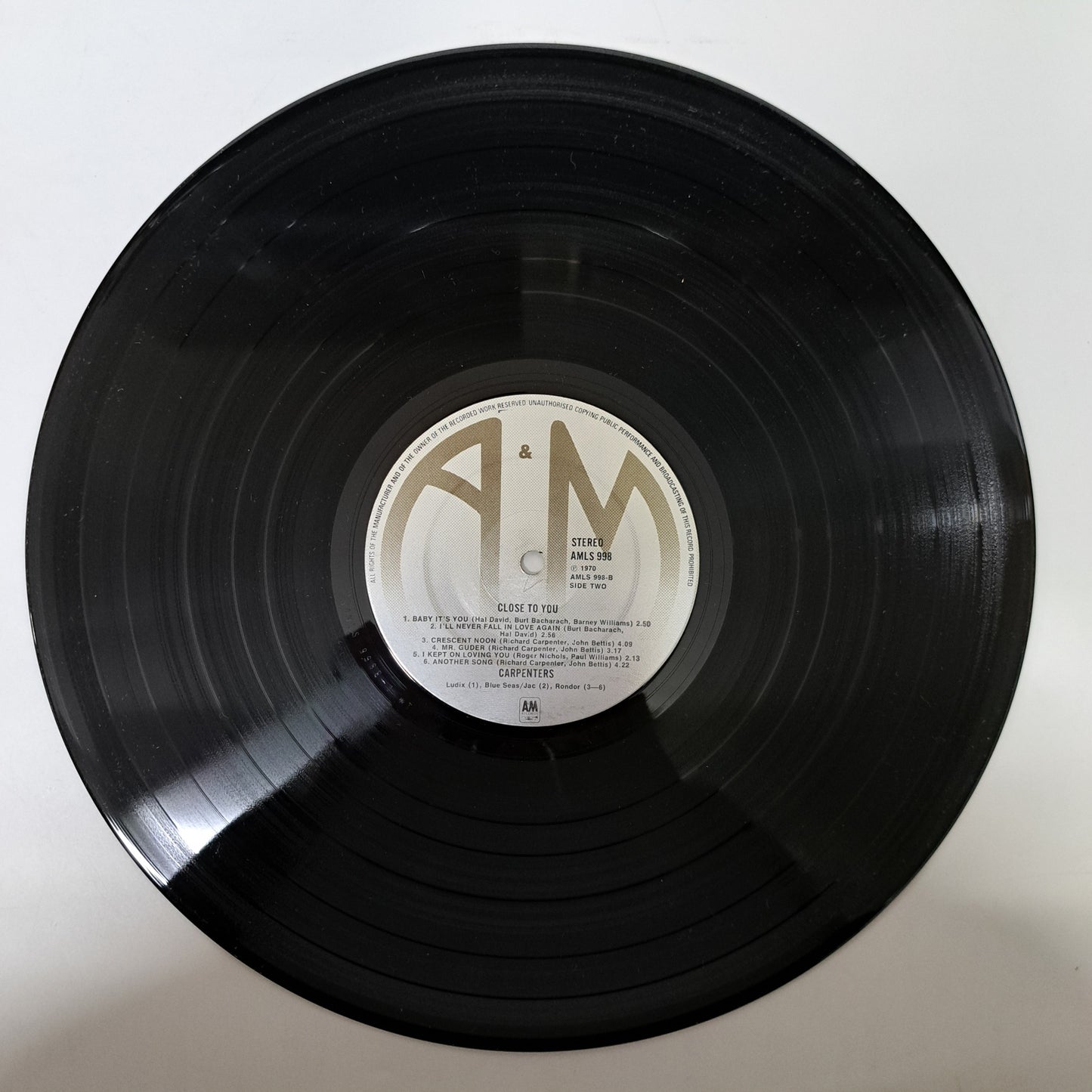 Carpenters - Close to You (Vinyl LP 1970 UK) NM/NM