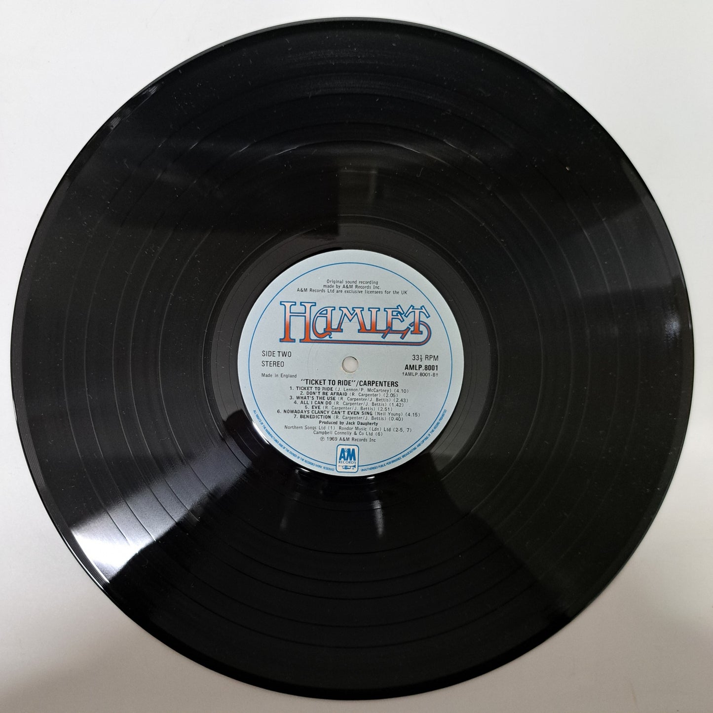 Carpenters - Ticket to Ride (Vinyl LP 1975 UK) NM/NM