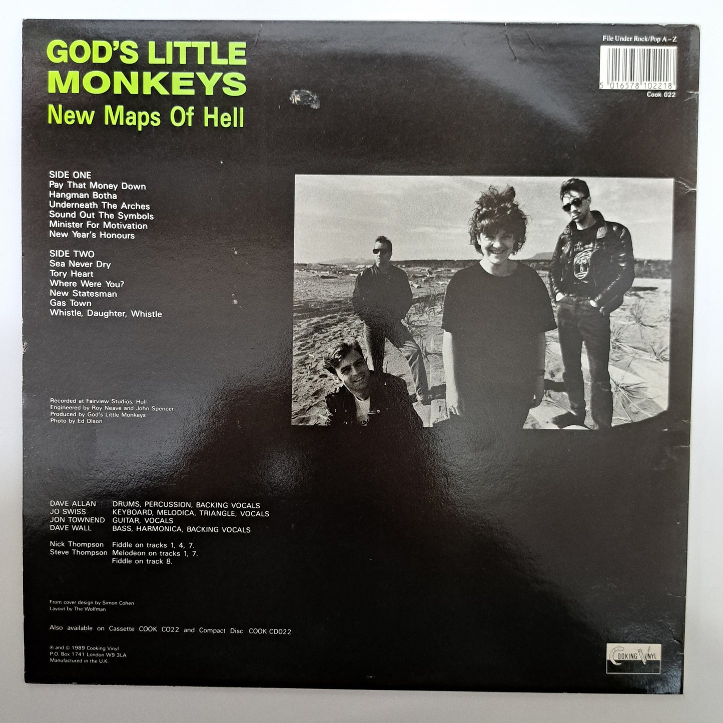 God's Little Monkeys - New Maps of Hell (Vinyl LP 1989 UK) VG+/NM