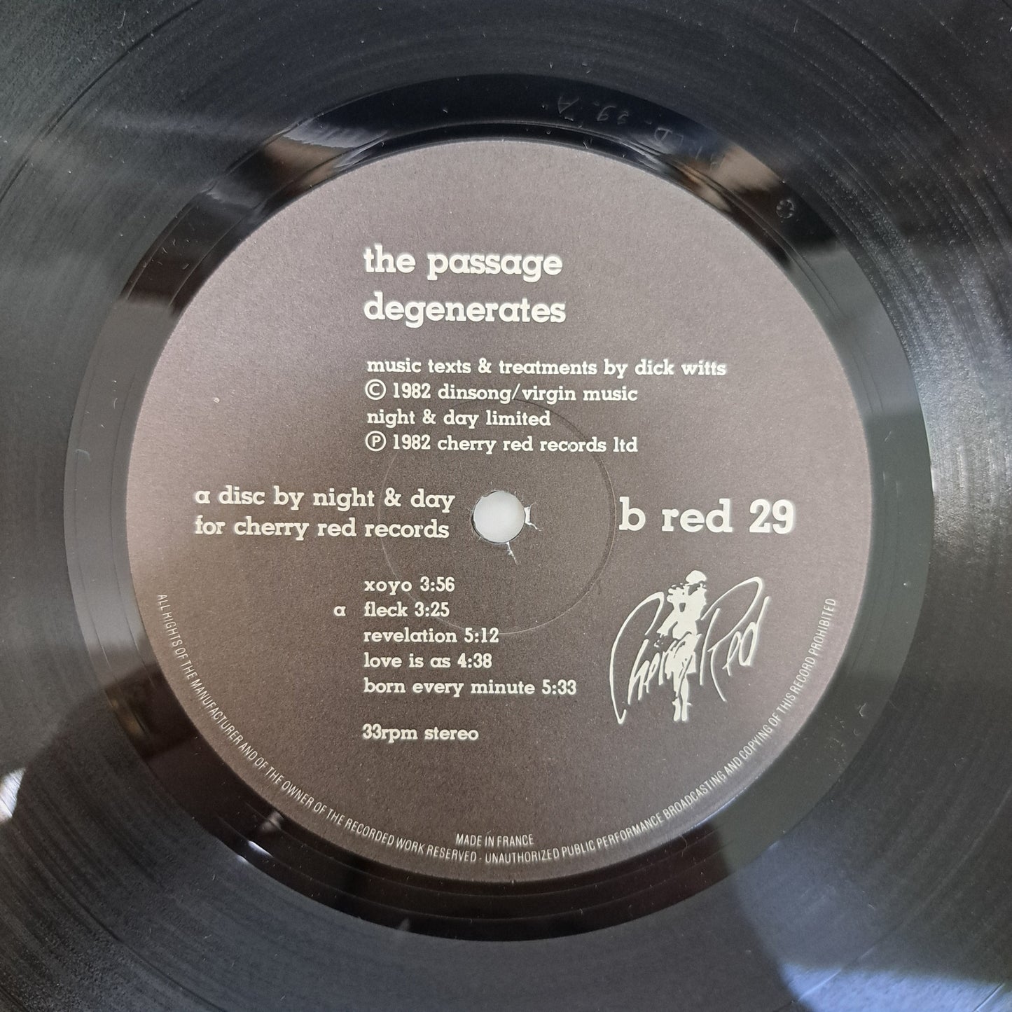 Passage - Degenerates (Vinyl LP UK 1982) EX/EX