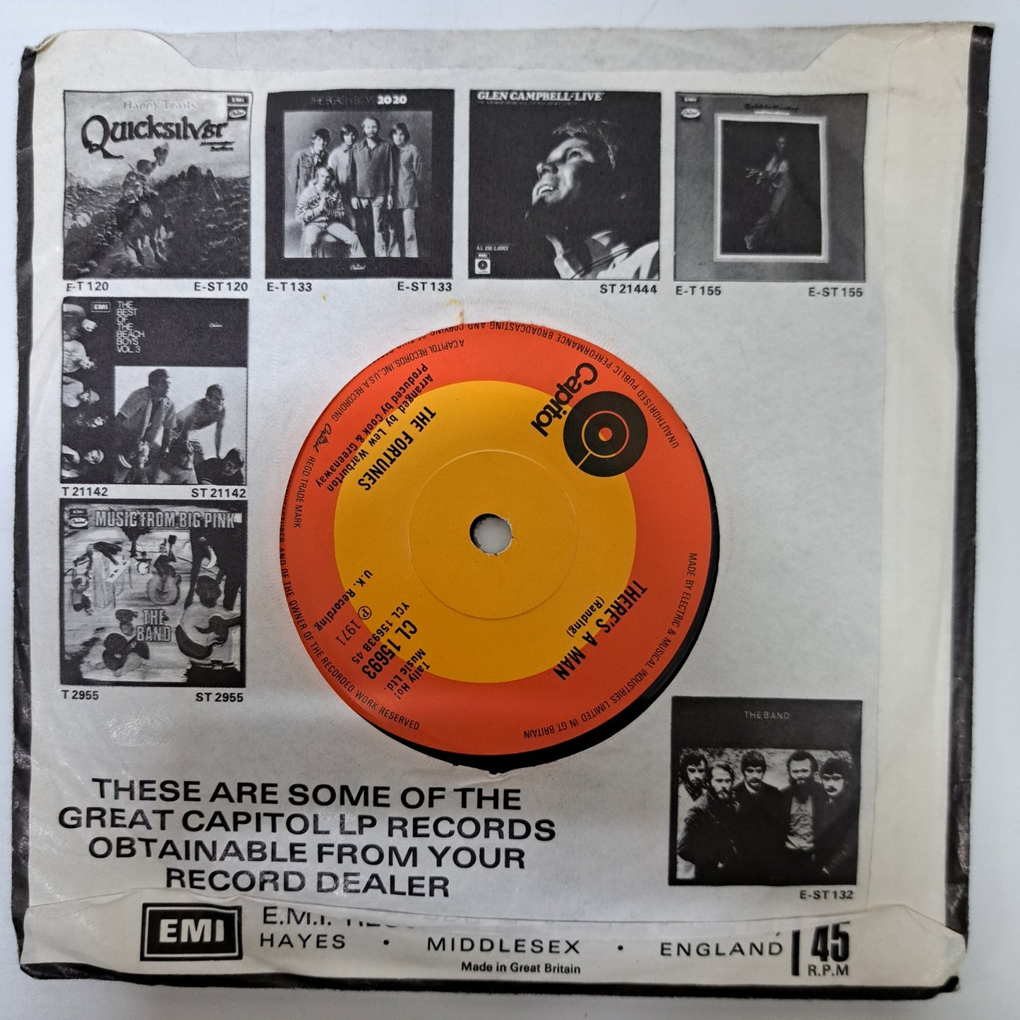 Fortunes - Freedom Come Freedom Go (Vinyl 7" Single) EX
