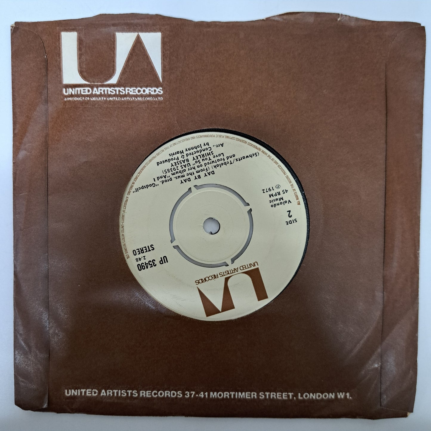 Shirley Bassey - Never, Never, Never (Vinyl 7" Single) NM