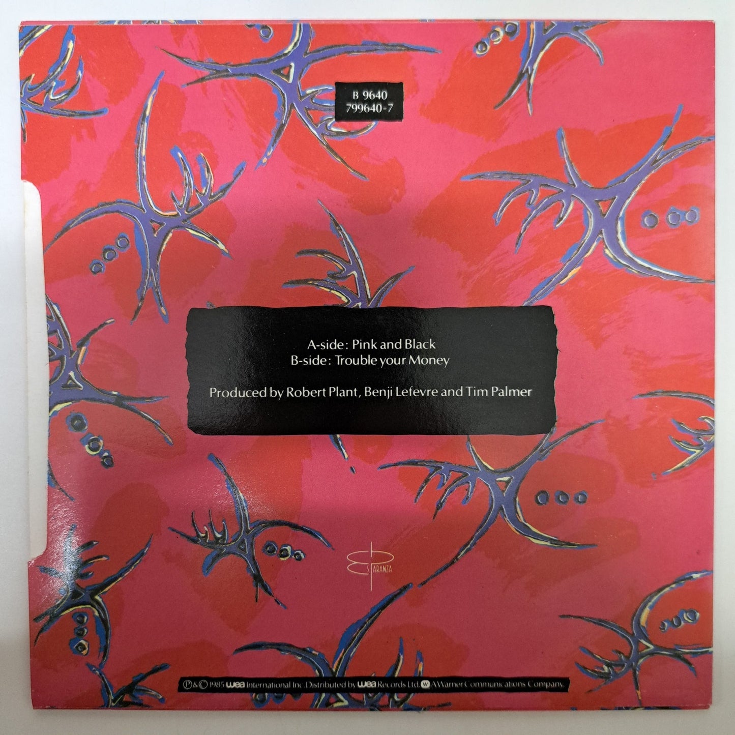 Robert Plant - Pink and Black (Vinyl 7" Single) NM/M