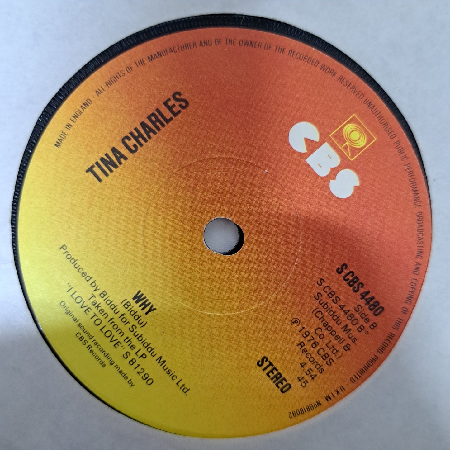 Tina Charles - Dance Little Lady Dance (Vinyl 7" Single) NM
