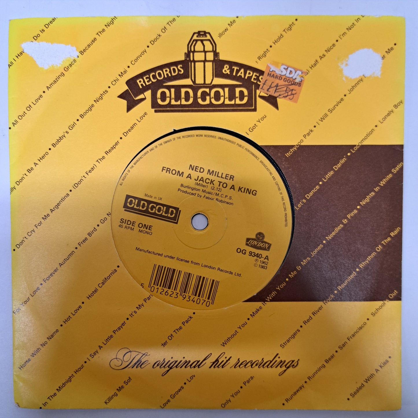 Ned Miller - From a Jack to a King (Vinyl 7" Single) VG+
