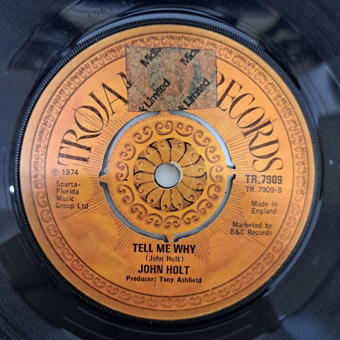 John Holt - Help Me Make It Through the Night (Trojan Vinyl 7" Single) EX