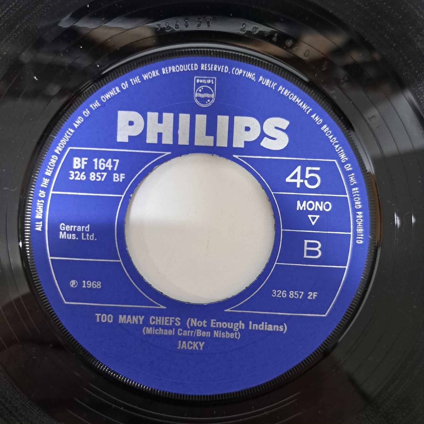 Jackie - White Horses (Vinyl 7" Single 1968) NM